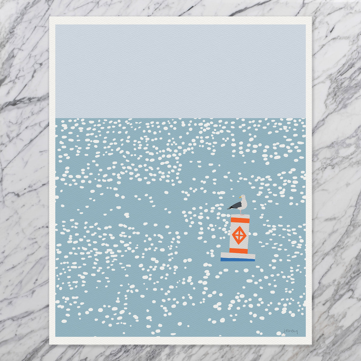 Seagull on Sparkling Water Signed Art Print - 230625