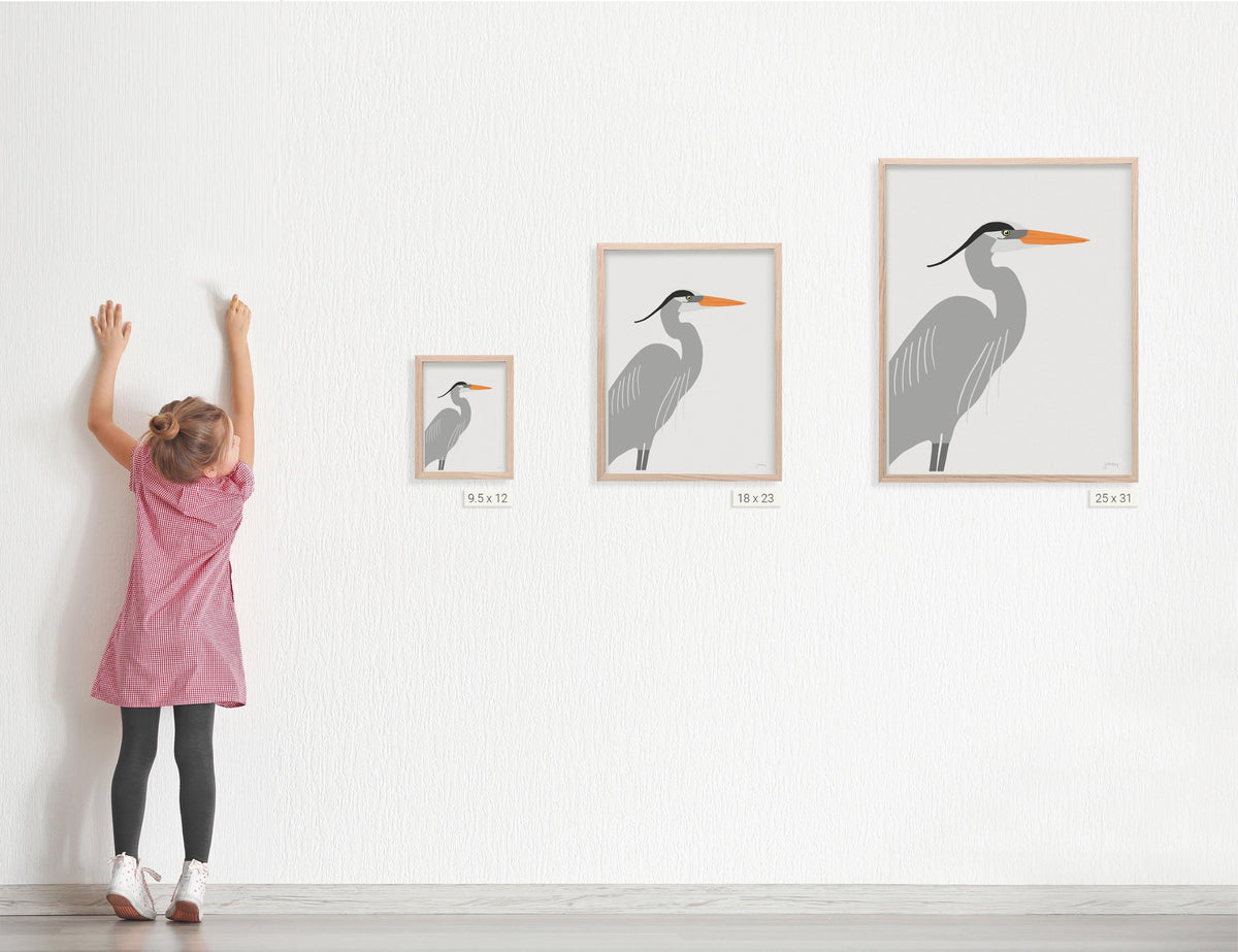 Great Blue Heron Profile Signed Art Print - 250410