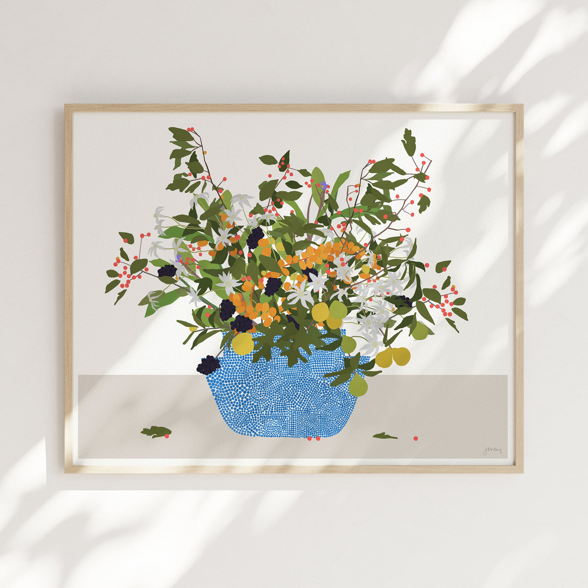 Kumquats Abstract Still Life Signed Art Print - 210309