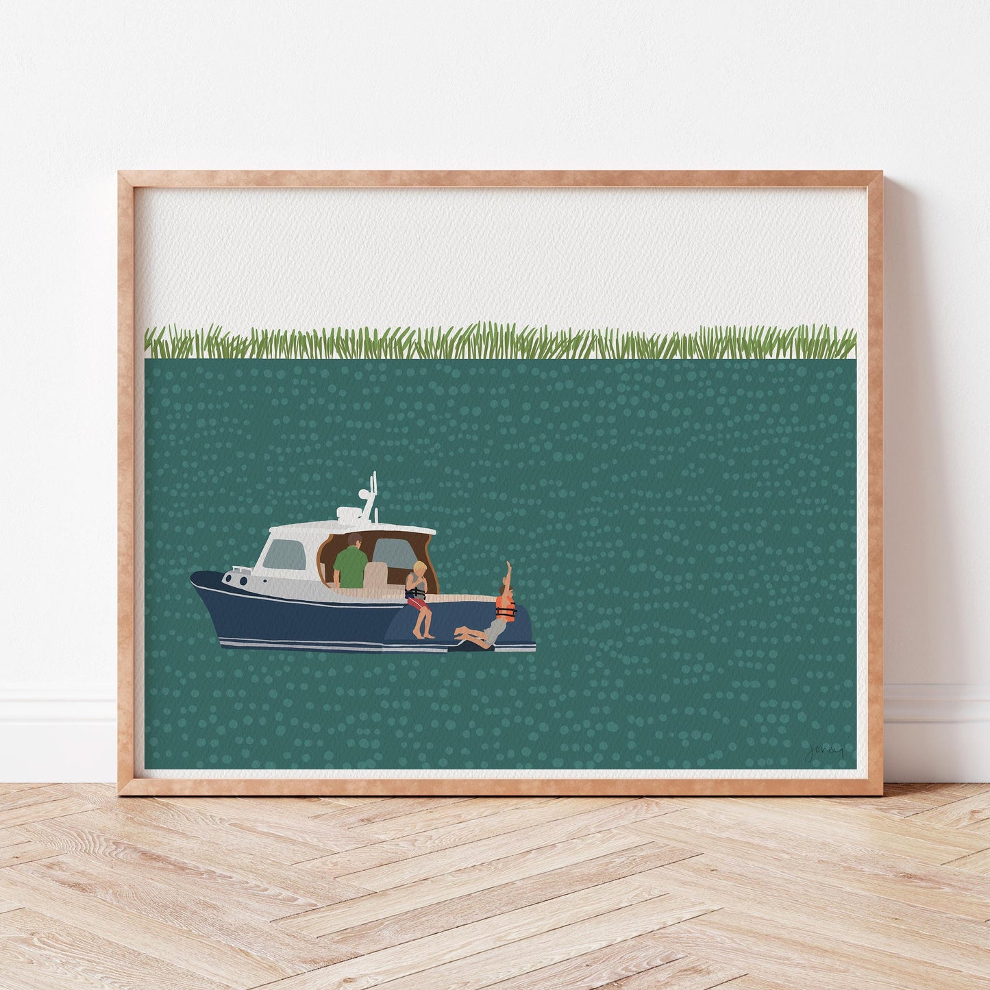 Jump off a Boat Art Print - Unframed or Framed - 211029