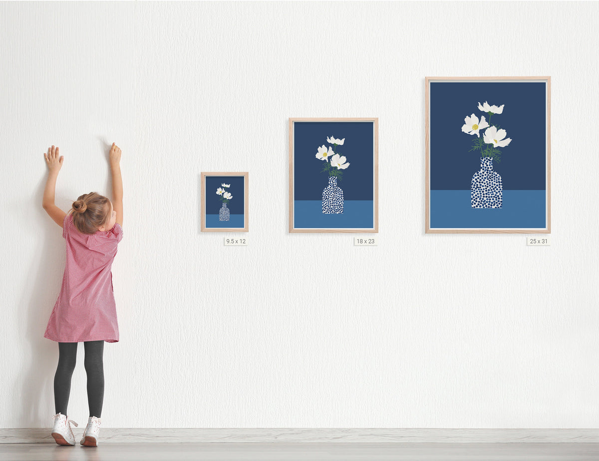 Cosmos Flowers Signed Art Print - 220525