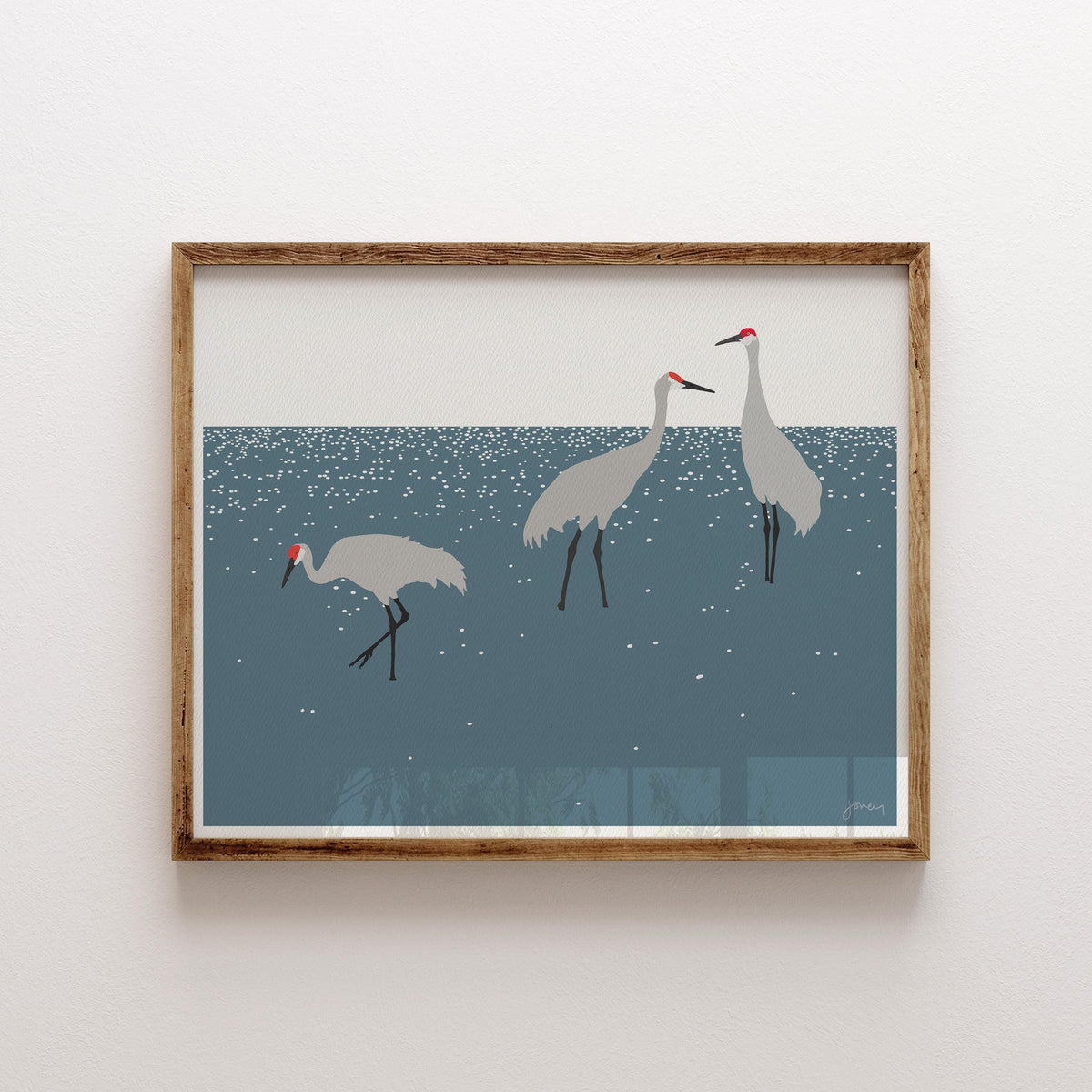 Sandhill Cranes Signed Art Print - 250131