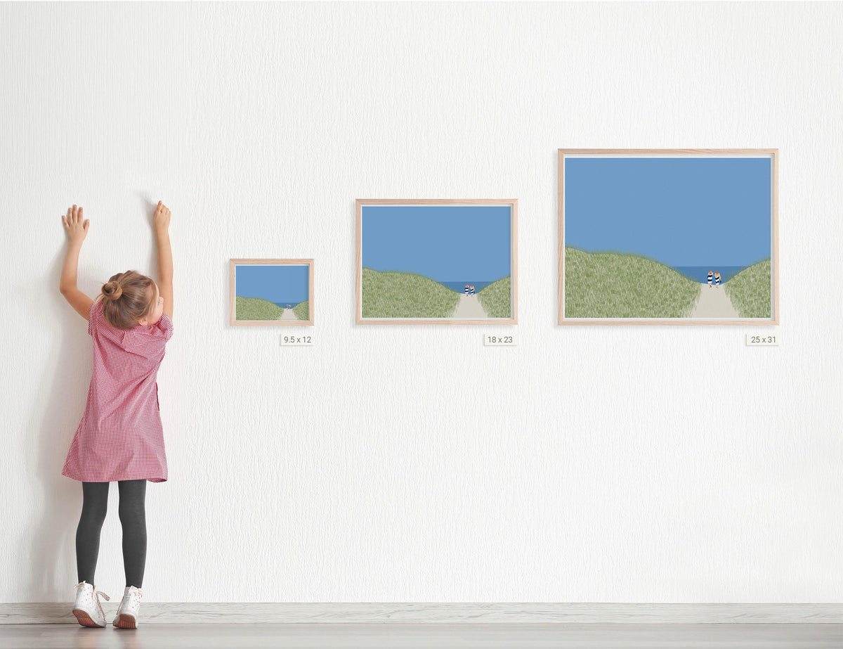 Walking through Beach Dunes Signed Art Print - 250210