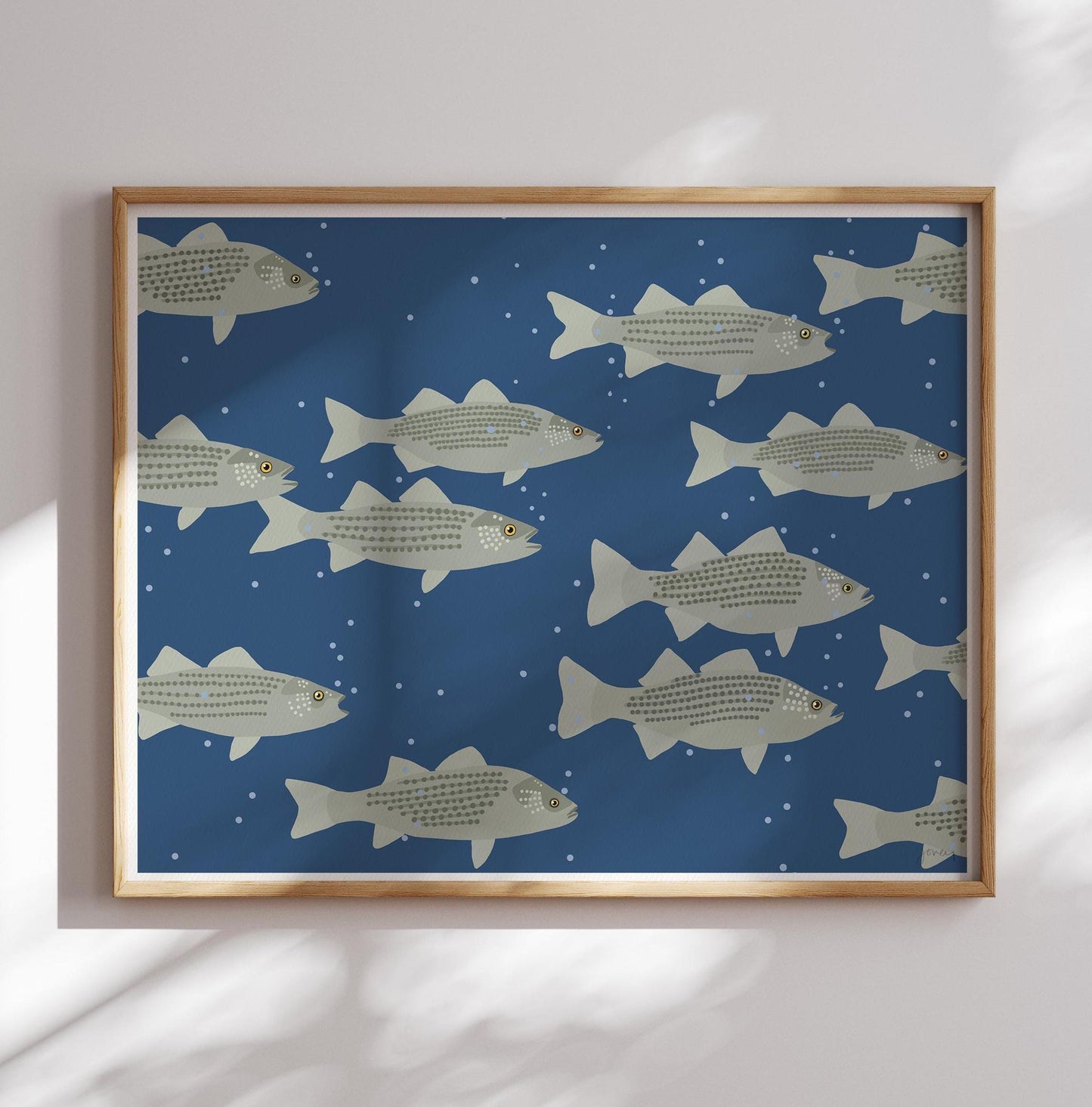 Deepwater Stripers Art Print - Unframed or Framed - 250129