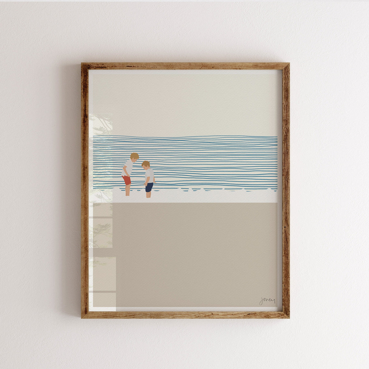 Brothers on the Beach Signed Art Print - 140619