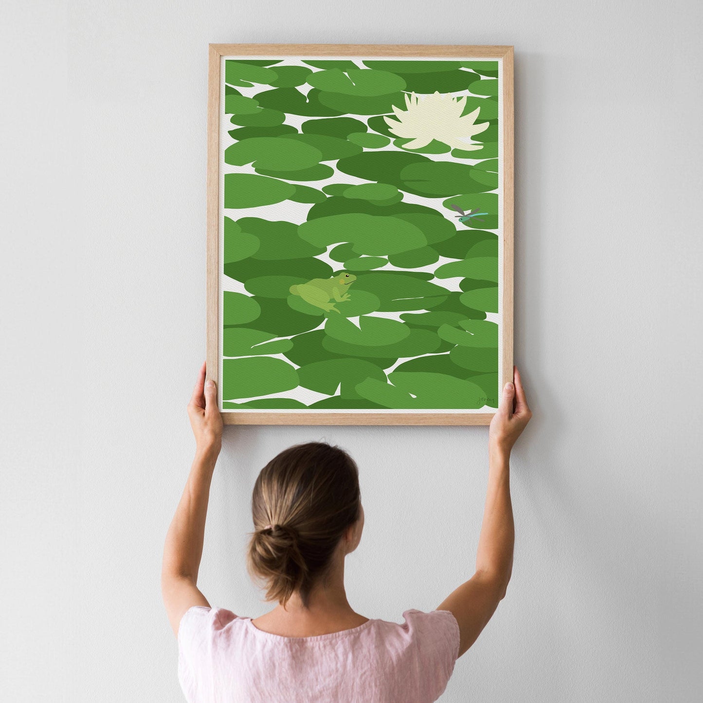 Frog on Lily Pads Art Pint - Unframed or Framed - 130606