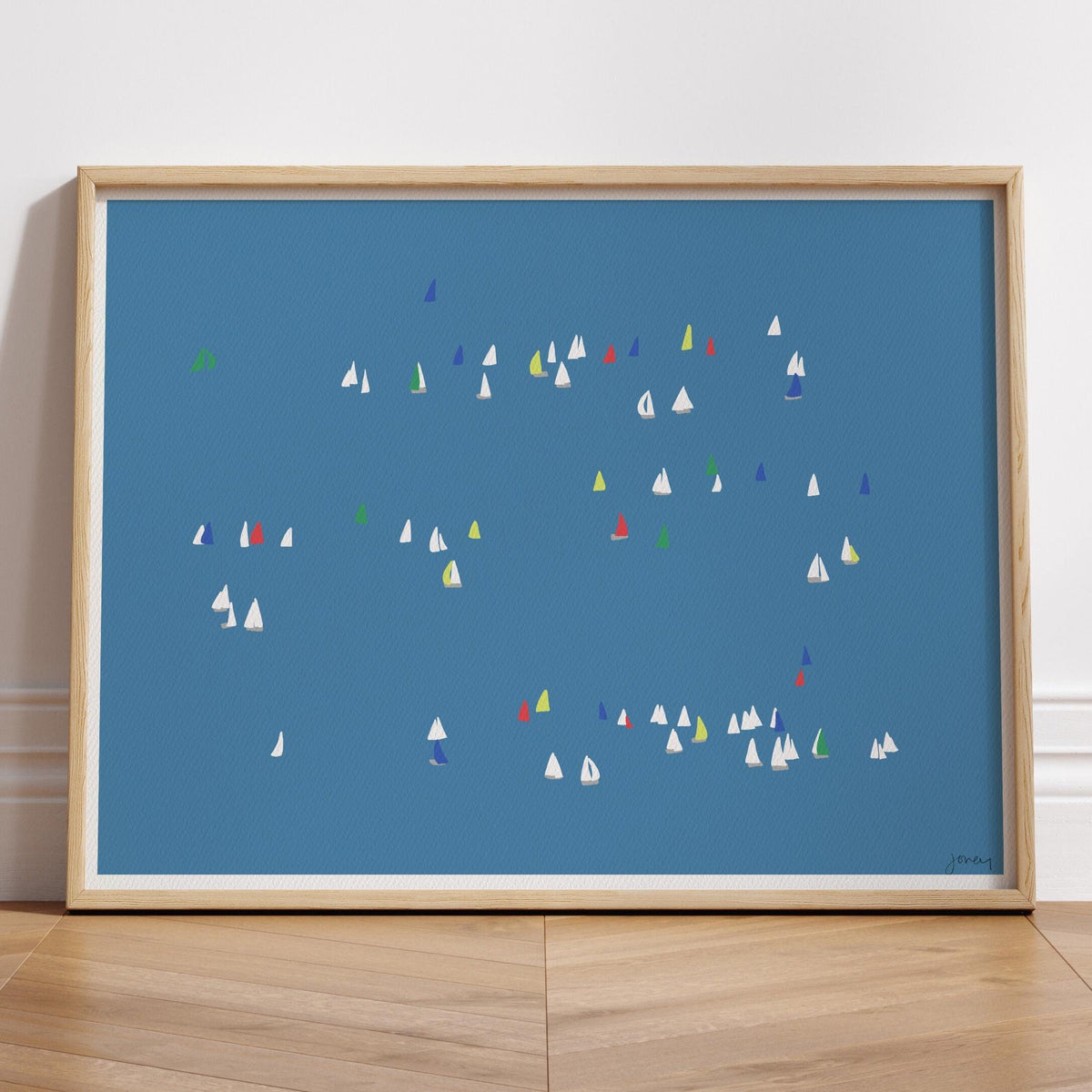 Sailing Regatta Abstract Signed Art Print - 160216