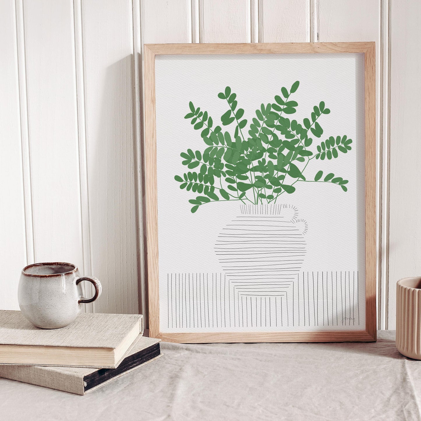 Acacia Leaves Still Life Art Print - Unframed or Framed - Botanical Home Decor - 200804