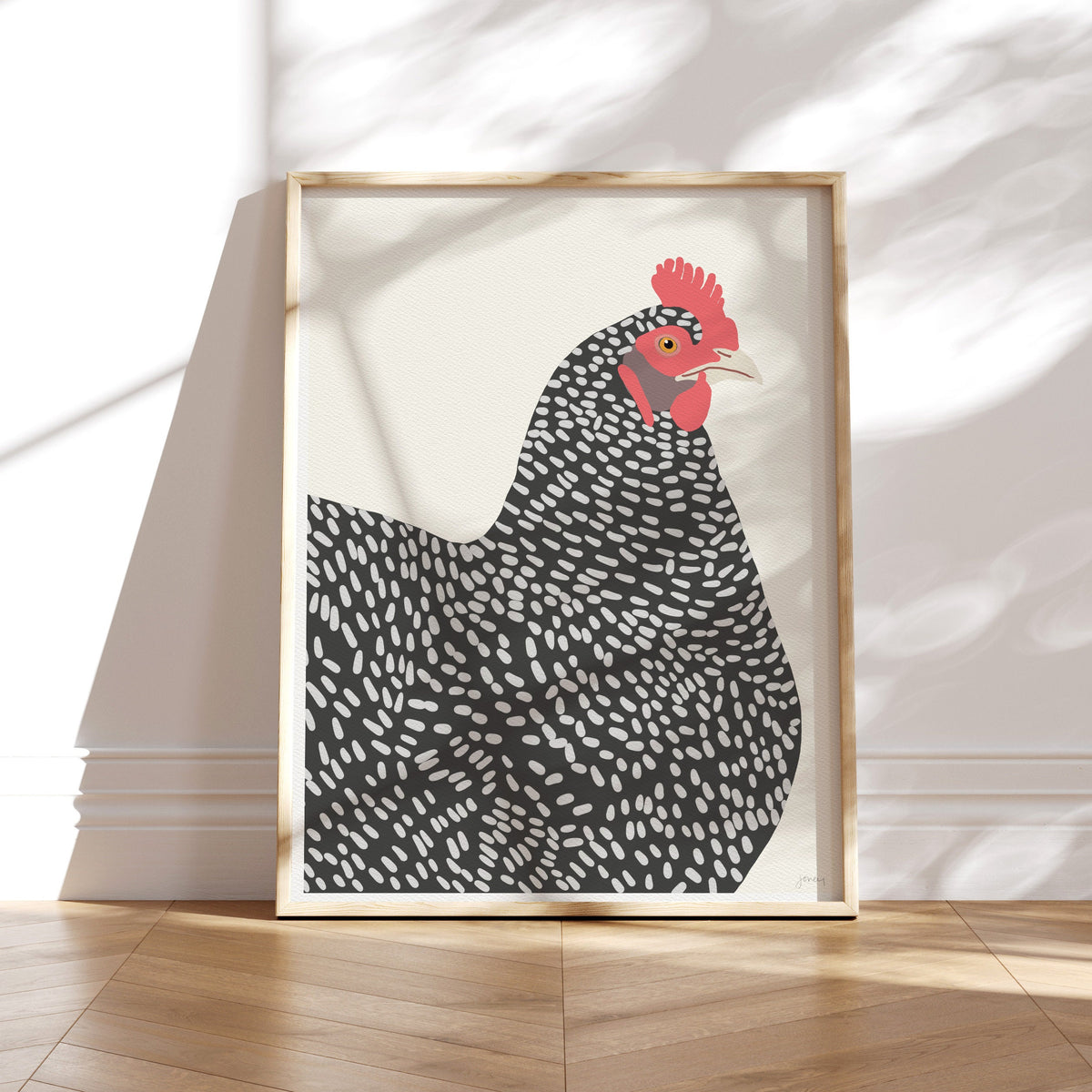 Plymouth Rock Chicken Signed Art Print - 130109A