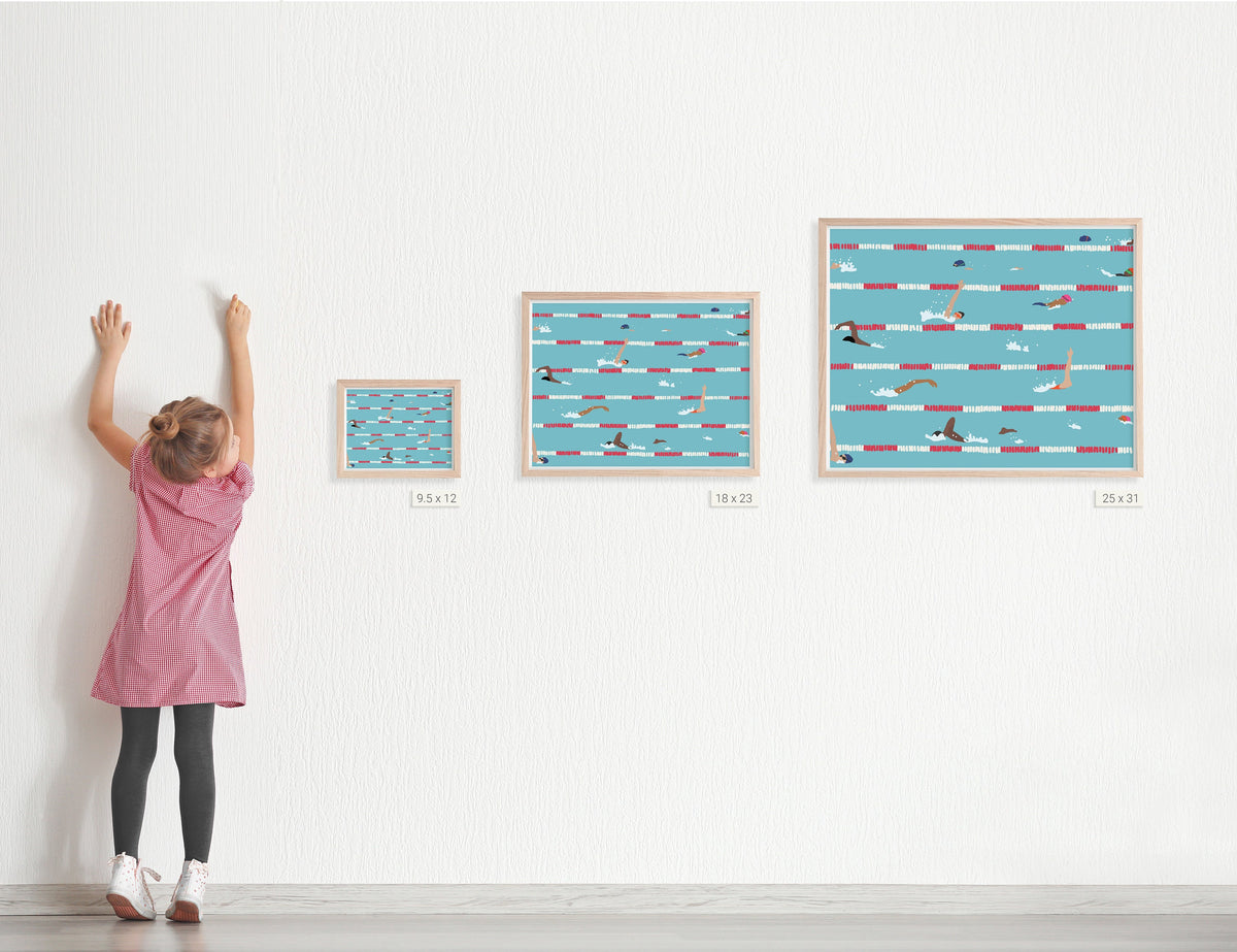 Swim Practice Signed Art Print - 160505