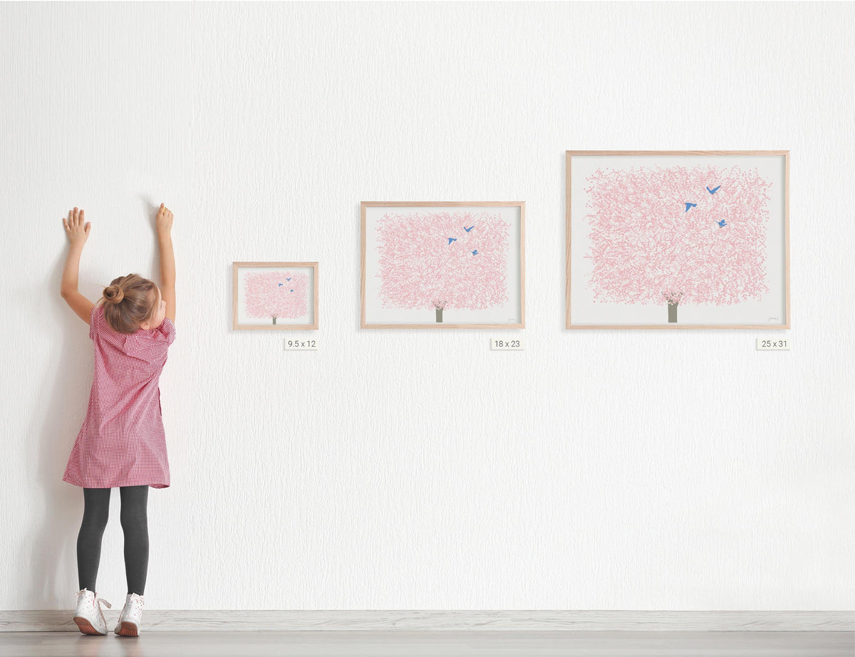 Cherry Blossoms Landscape Signed Art Print- 250328