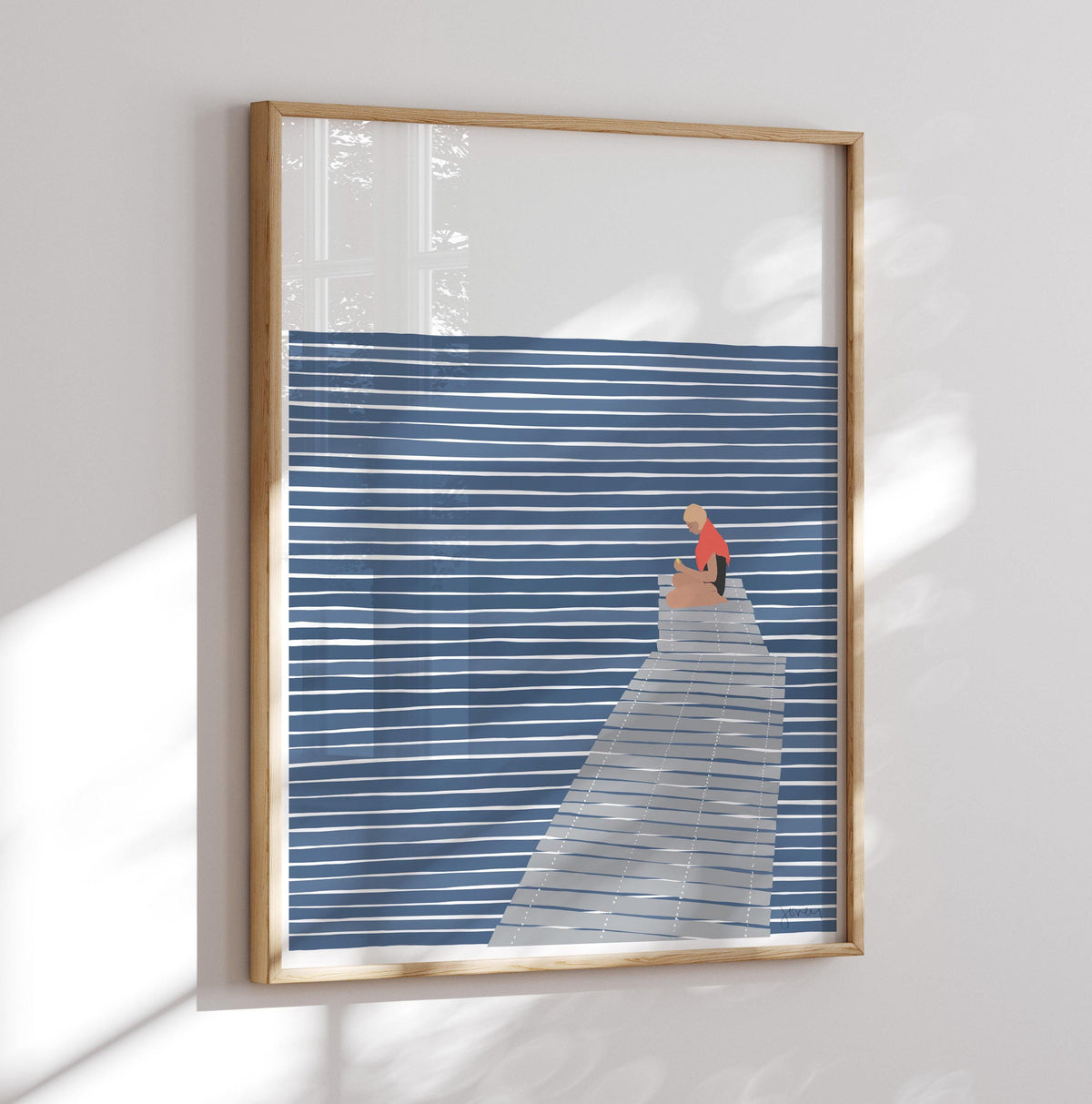 Sitting on a Dock Signed Art Print - 220821