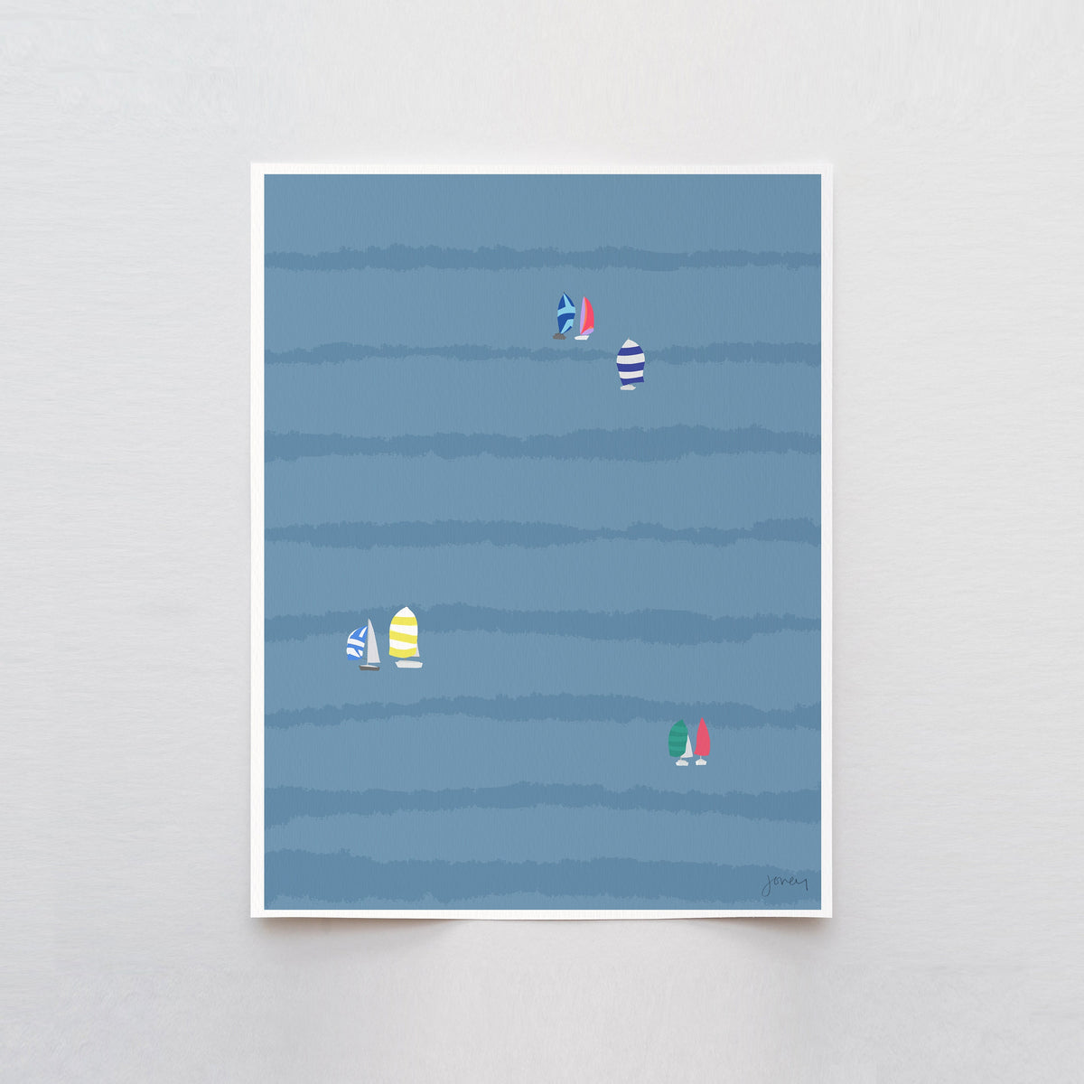 Sailing Spinnakers Signed Art Print - 120710