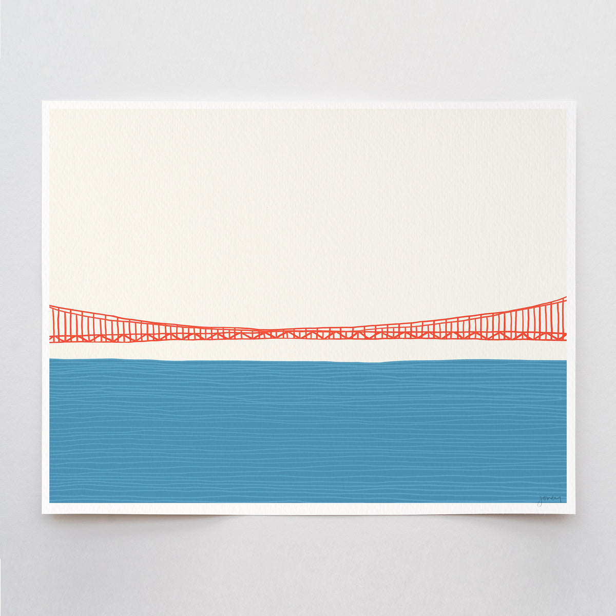 Golden Gate Bridge Span Signed Art Print - 150324