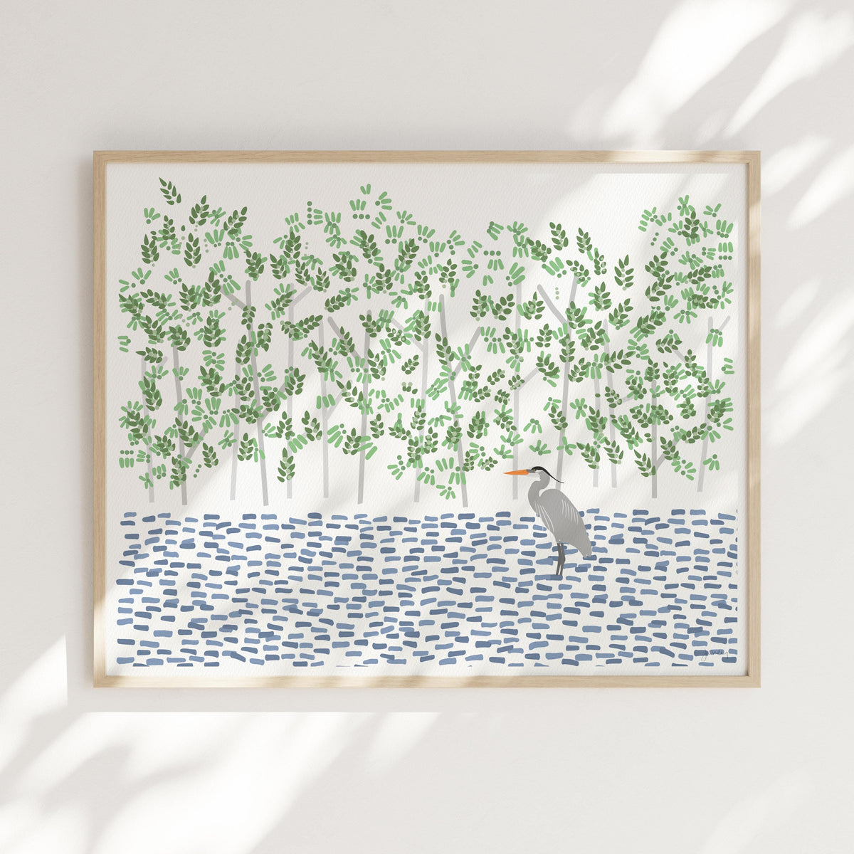 Great Blue Heron and Mangrove Signed Art Print - 250403