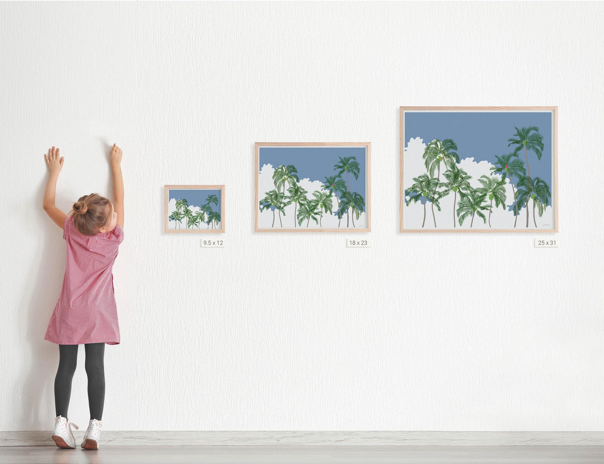 Parrots in Palms Trees Signed Art Print - 250202