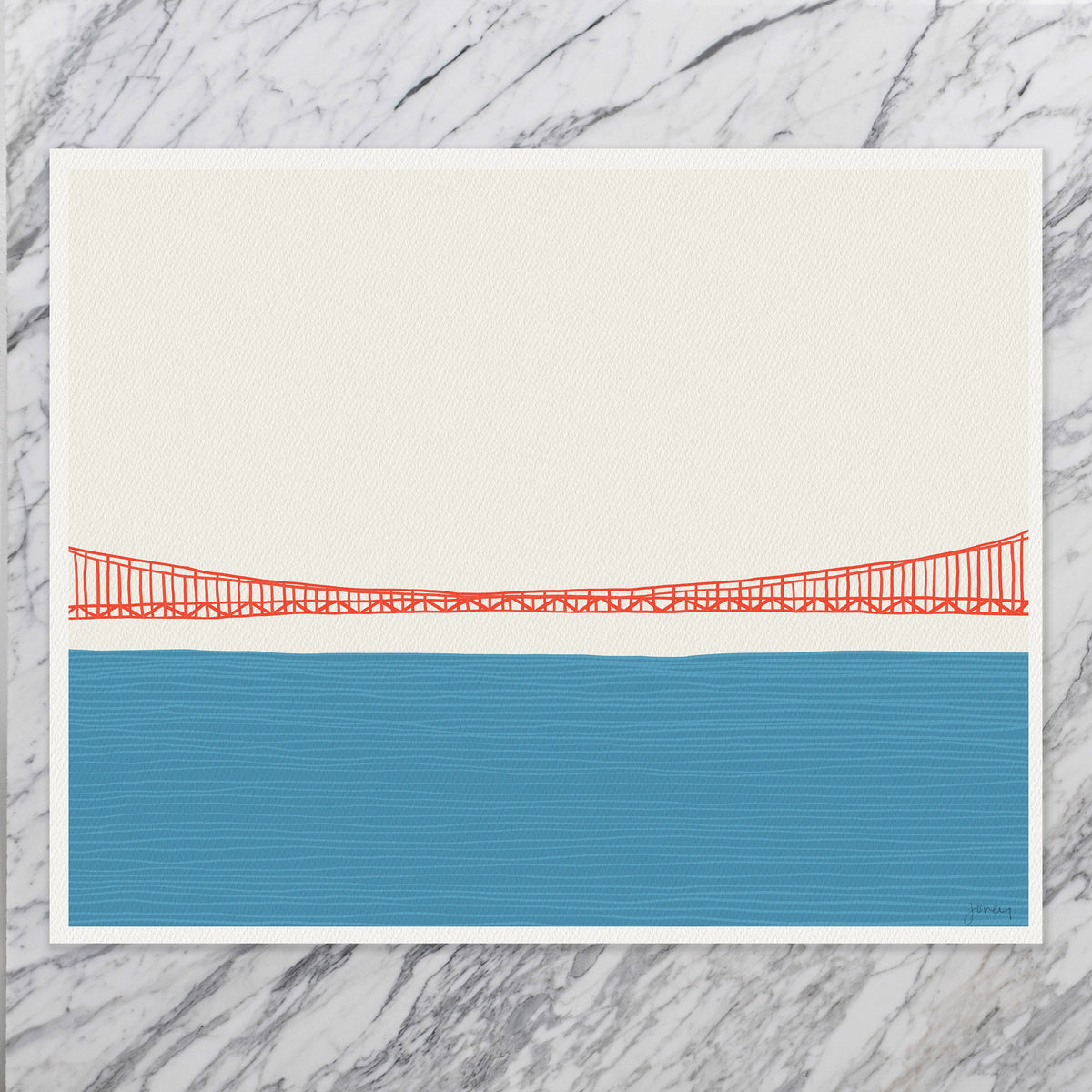 Golden Gate Bridge Span Signed Art Print - 150324
