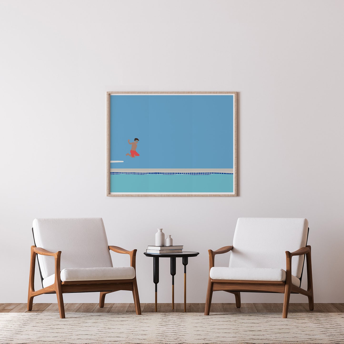 Boy Jumping into Pool Art Print - Unframed or Framed - 150713
