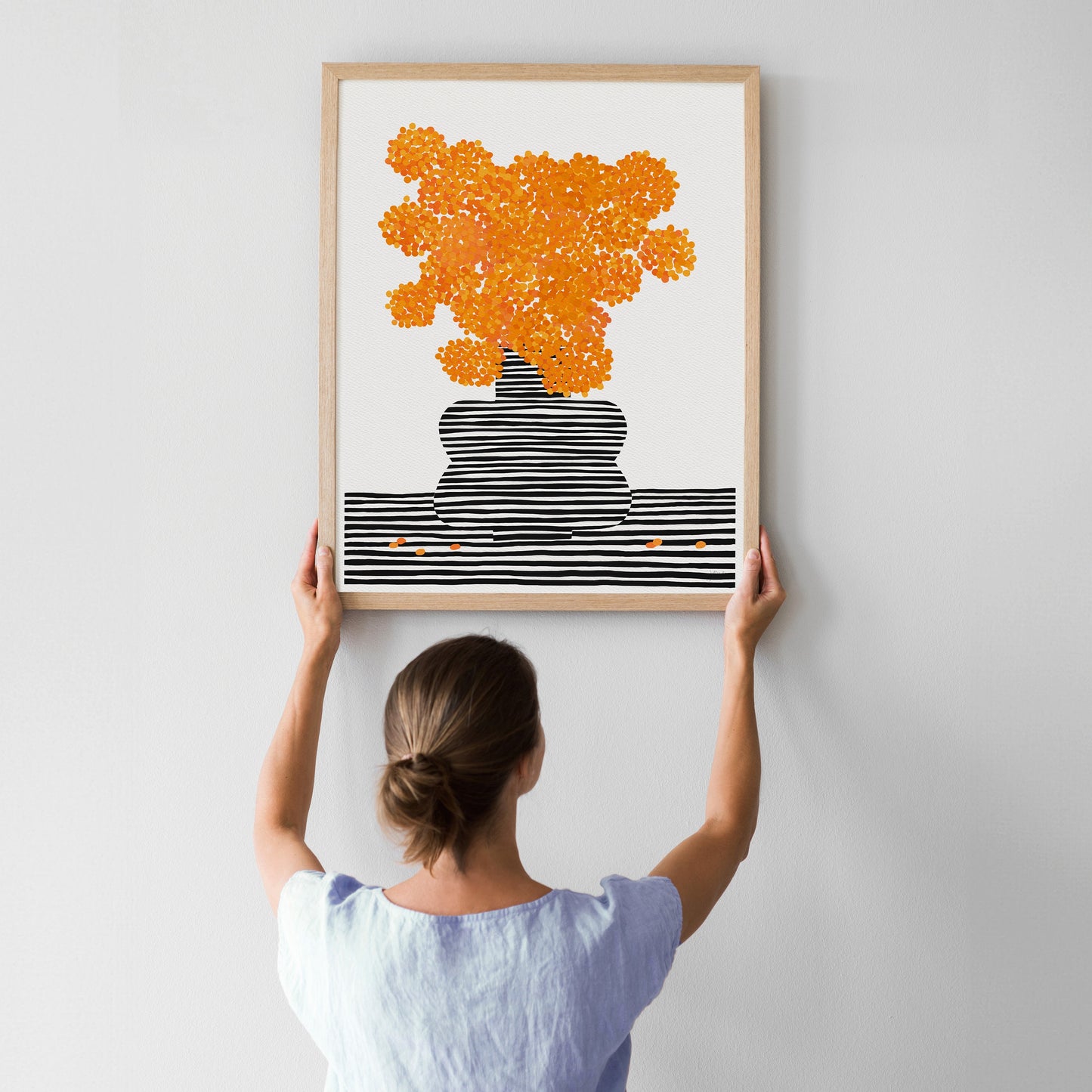 Marigolds Abstract Still Life Art Print - Unframed or Framed - 211212
