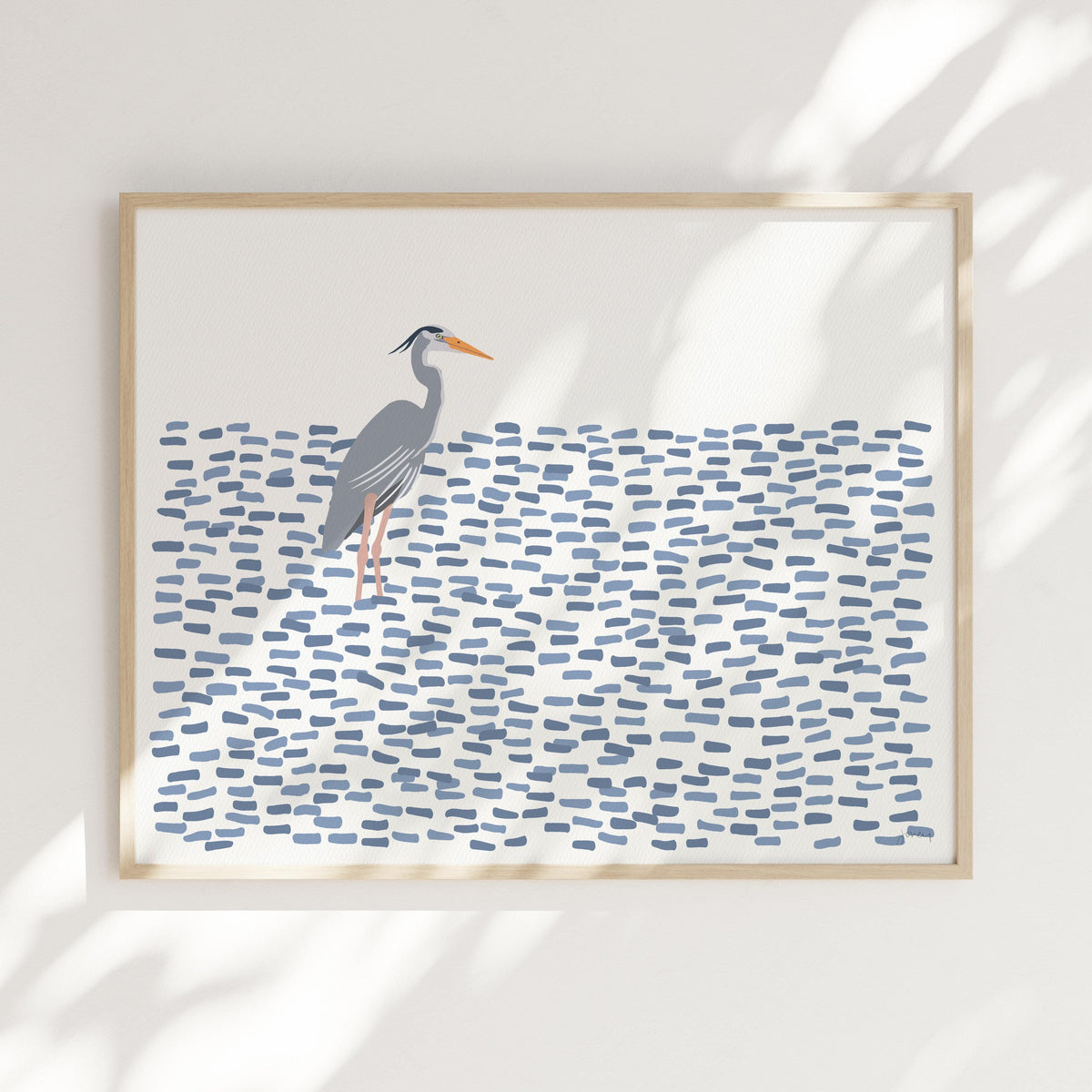 Standing Heron Signed Art Print - 250225