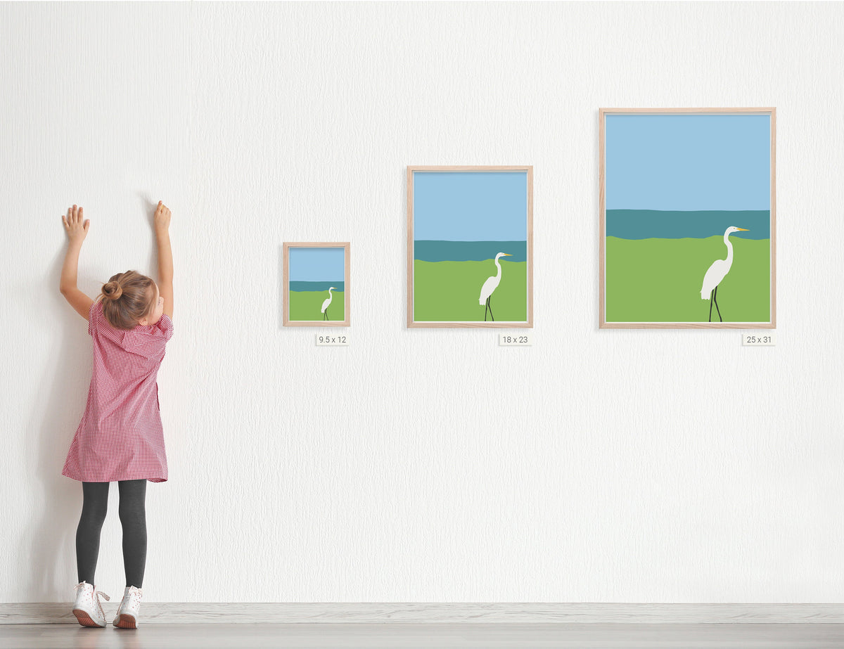 Crissy Field Great Egret Signed Art Print - 130402
