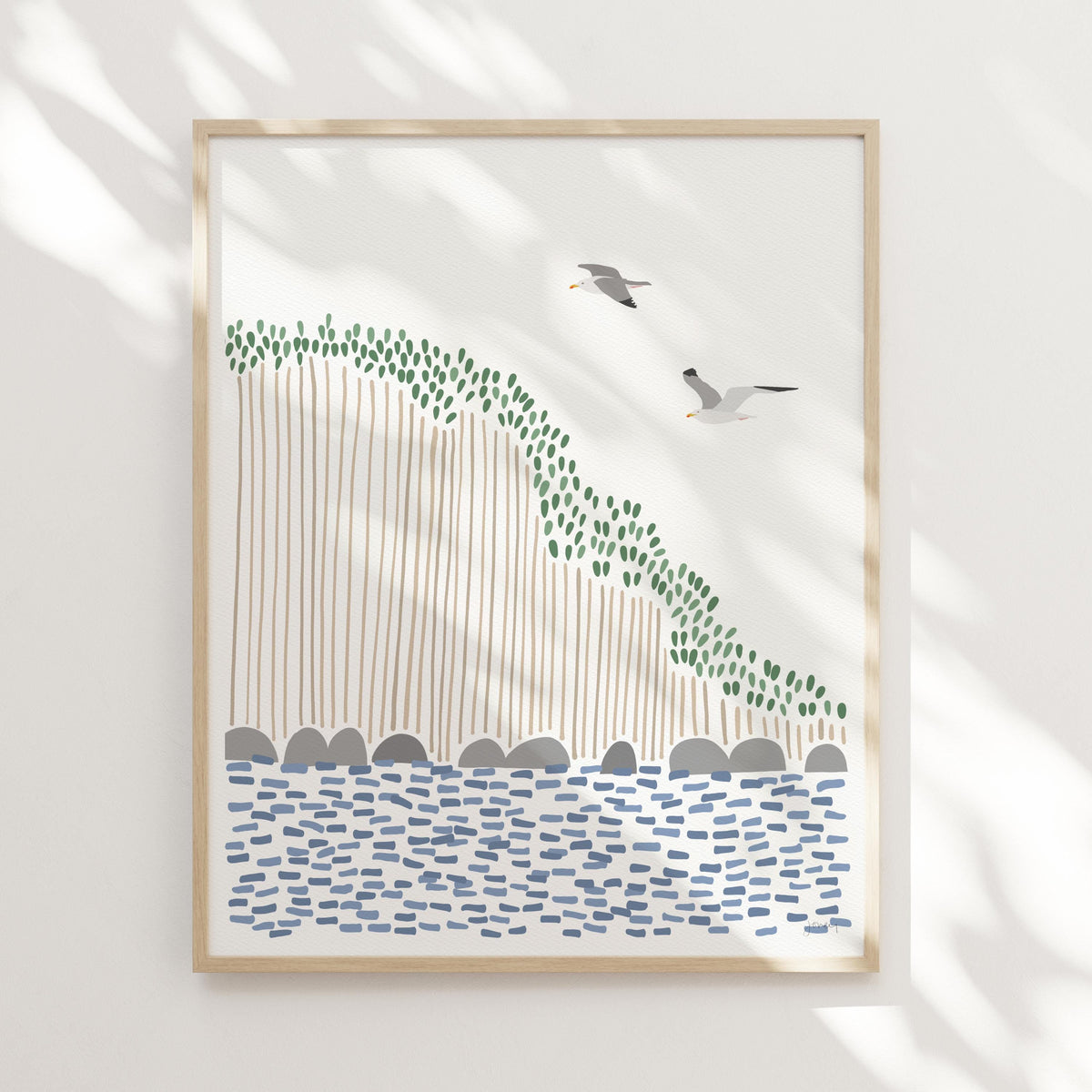 Ocean Cliffside Signed Art Print - 250307