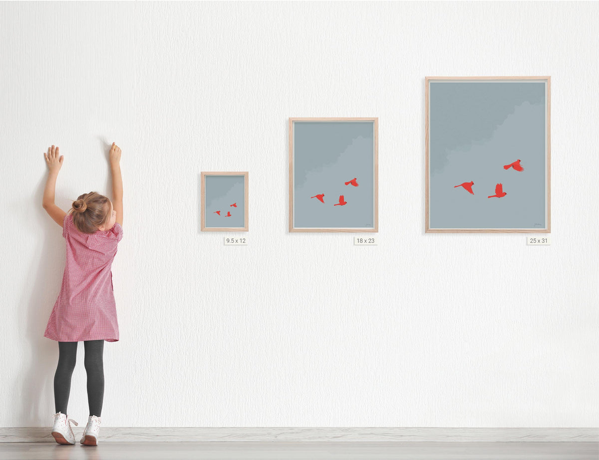 Three Cardinals Signed Art Print - 250405