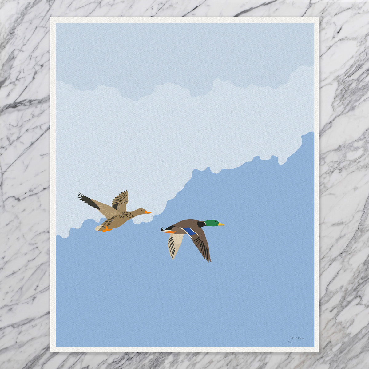 Pair of Mallards Signed Art Print - 231119