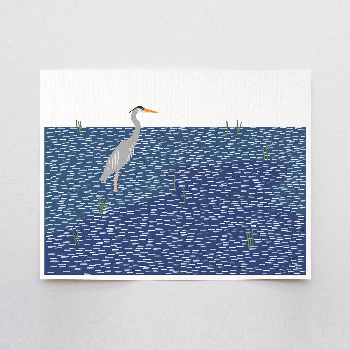 Heron Signed Art Print – Signed Minimalist Coastal Wall Art - 251020
