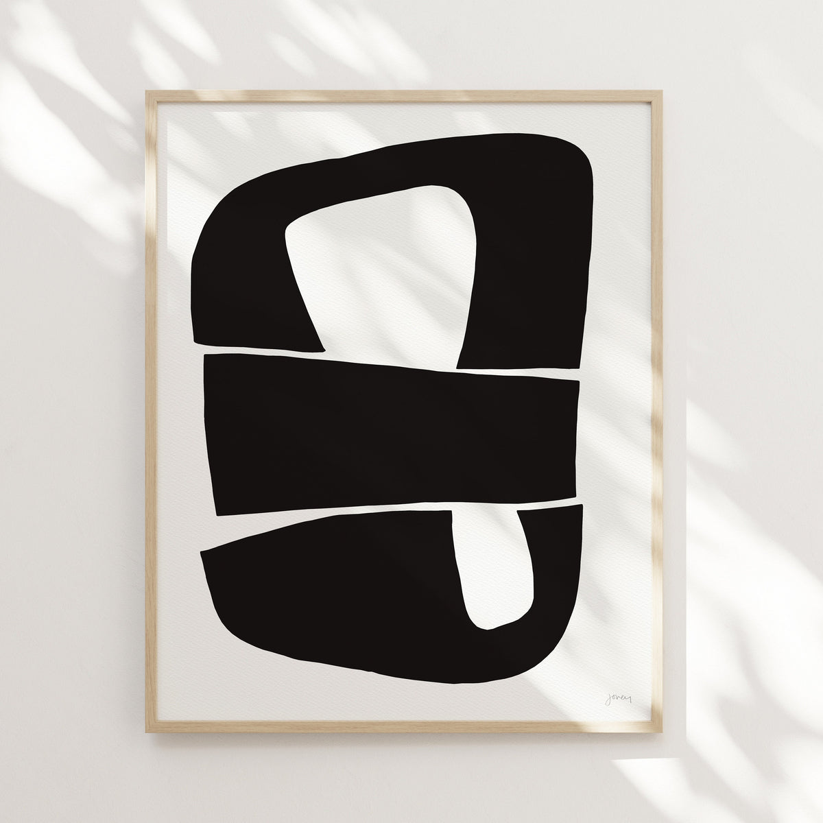 Black and White Abstract Signed Art Print - 200624