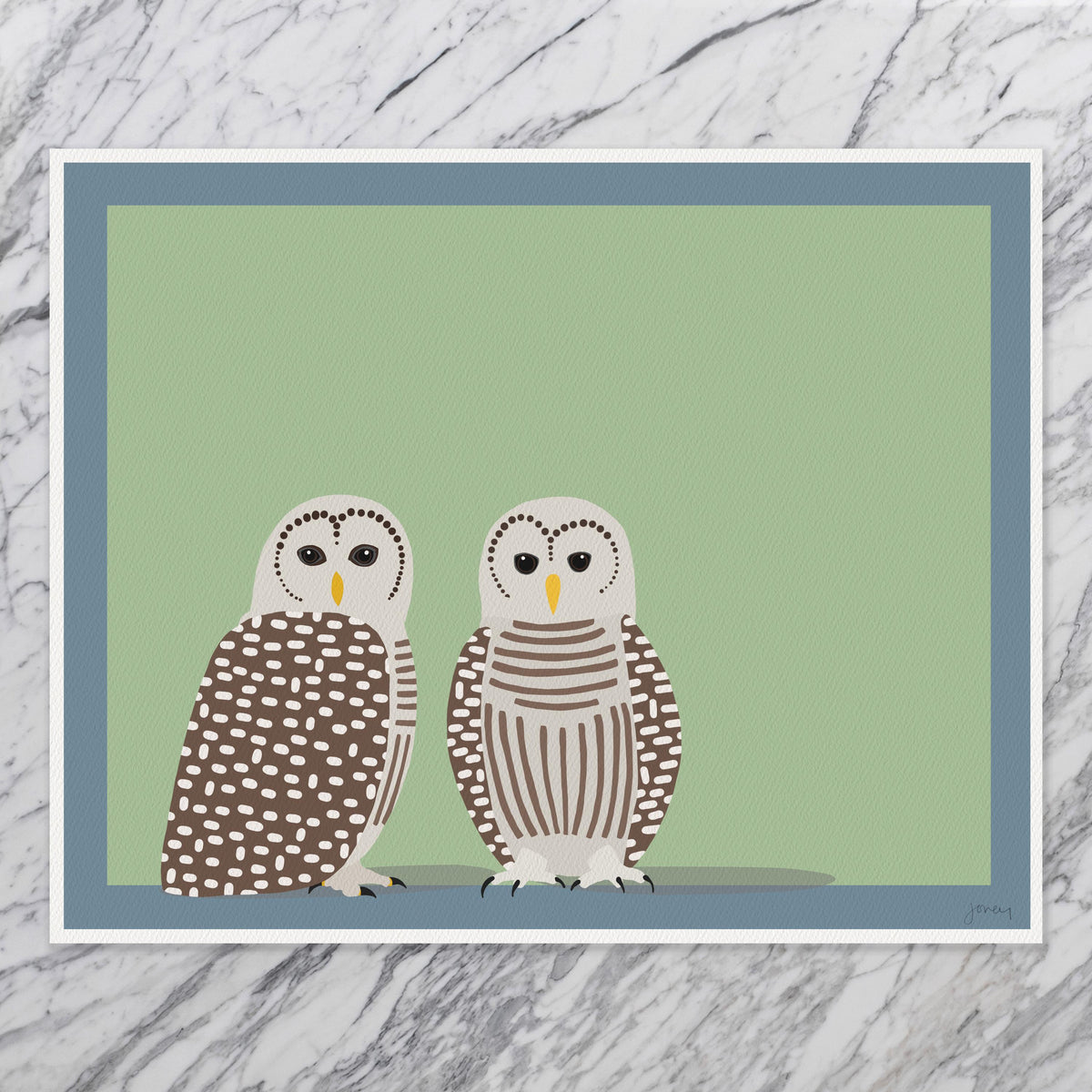 Barred Owl Pair Signed Art Print