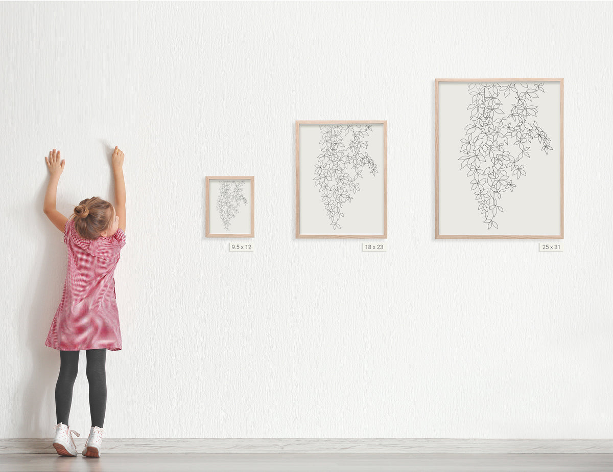 Botanical Line Drawing Signed Art Print - Unframed or Framed -140905