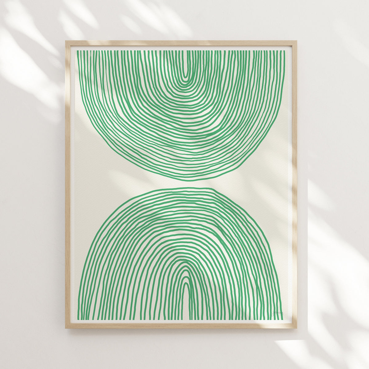 Green Striped Abstract Signed Art Print - Framed or Unframed - 160214