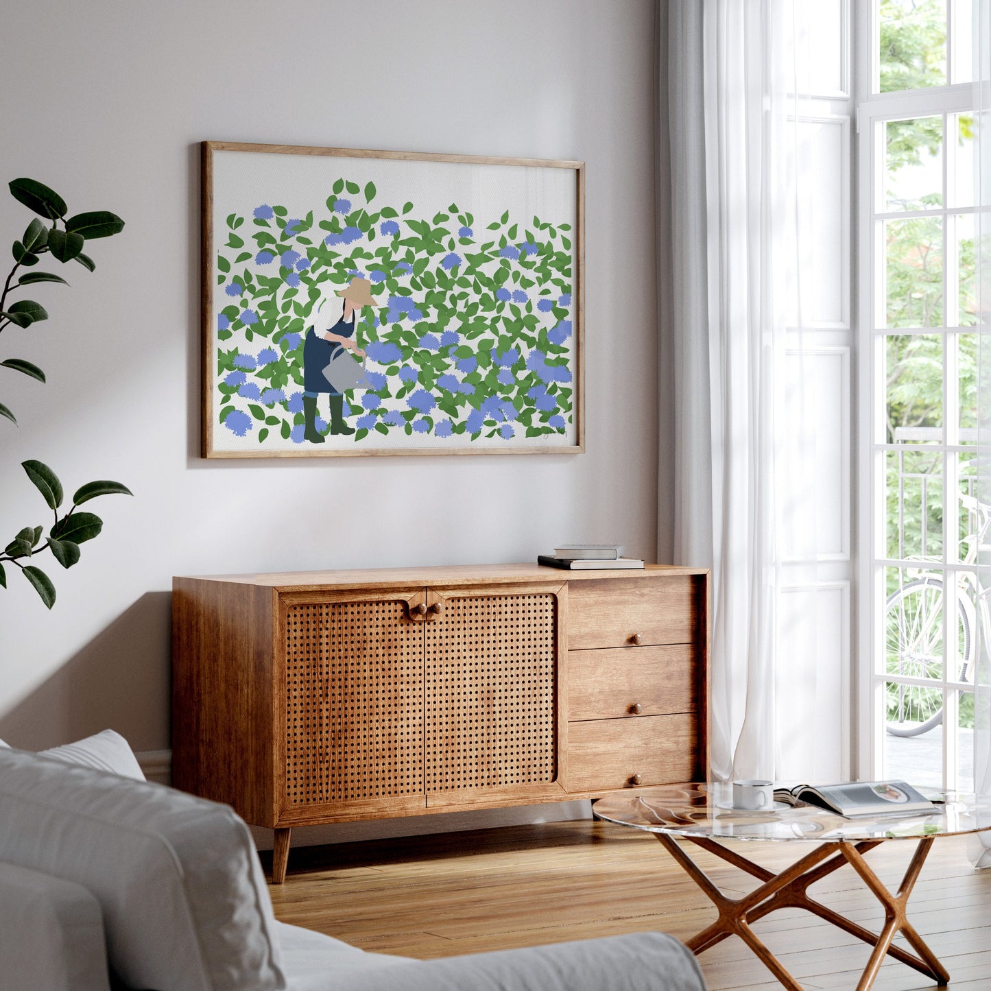 Hydrangea Garden Art Print - Unframed or Framed - 230827