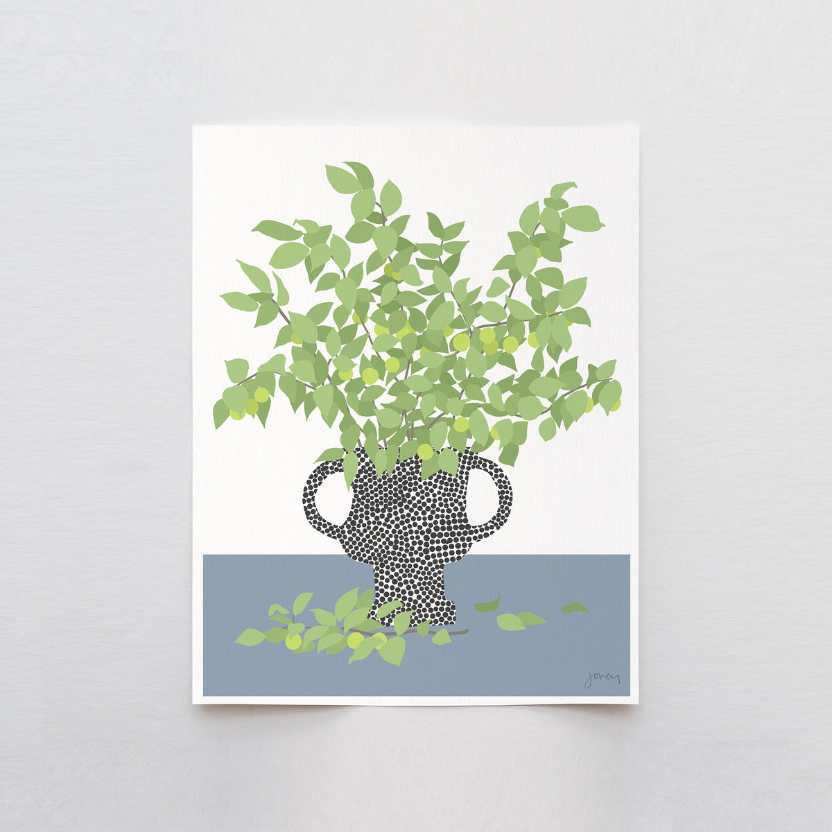 Plum Branches Still Life Signed Art Print - 200404