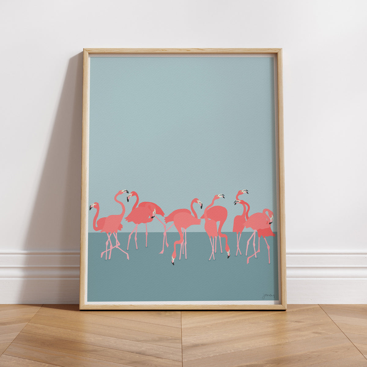 Flamboyance of Flamingos Signed Art Print - 230309
