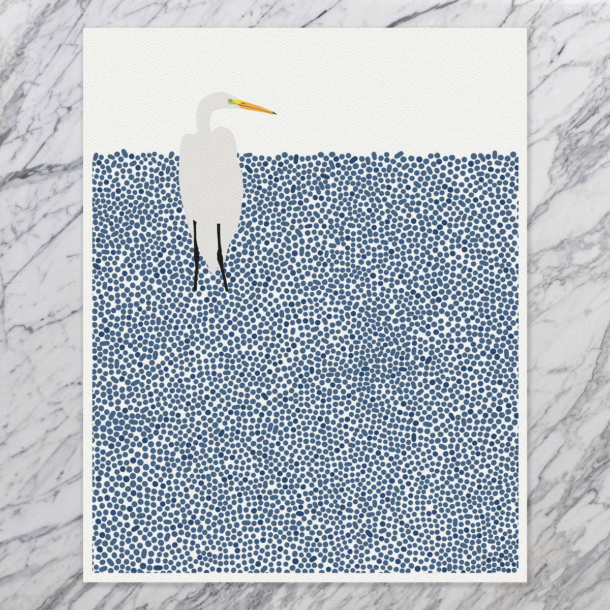 Wading Egret Signed Art Print - 231112
