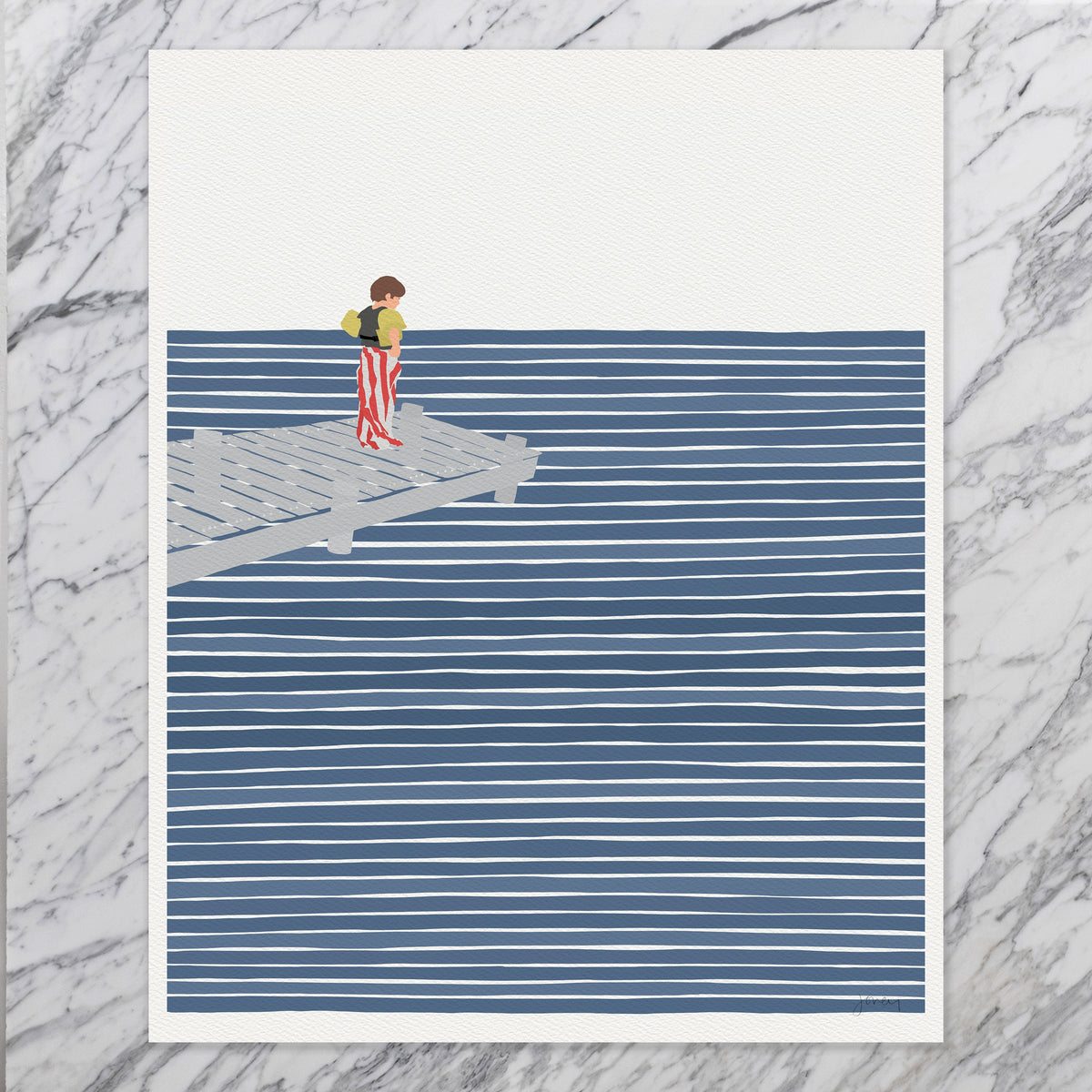 Swimming Dock Signed Art Print - 221011