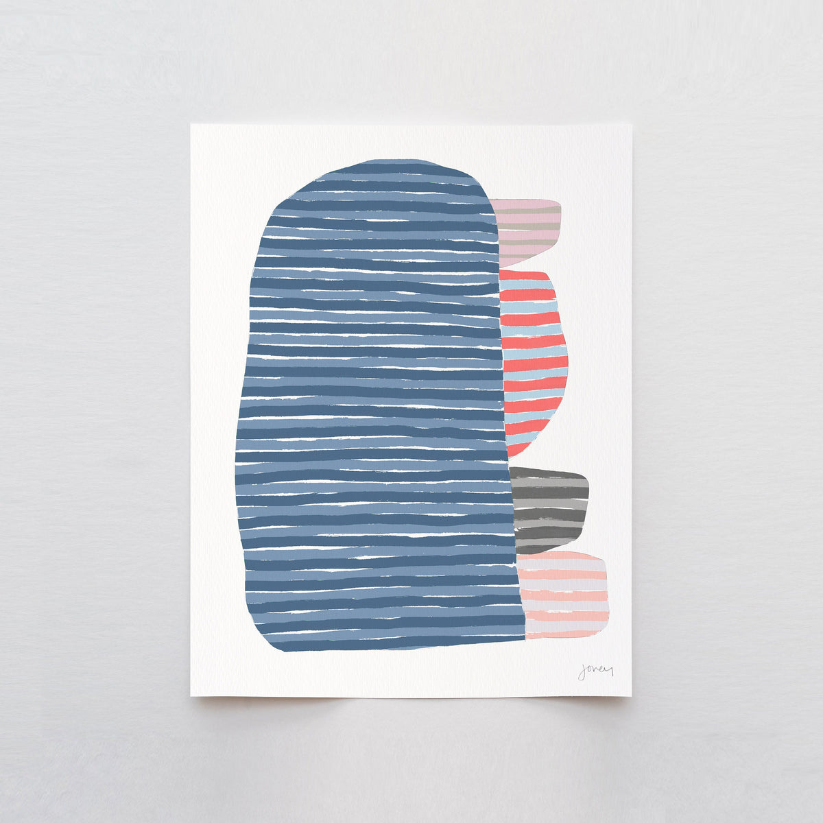 Striped Abstract Signed Art Print - 170920