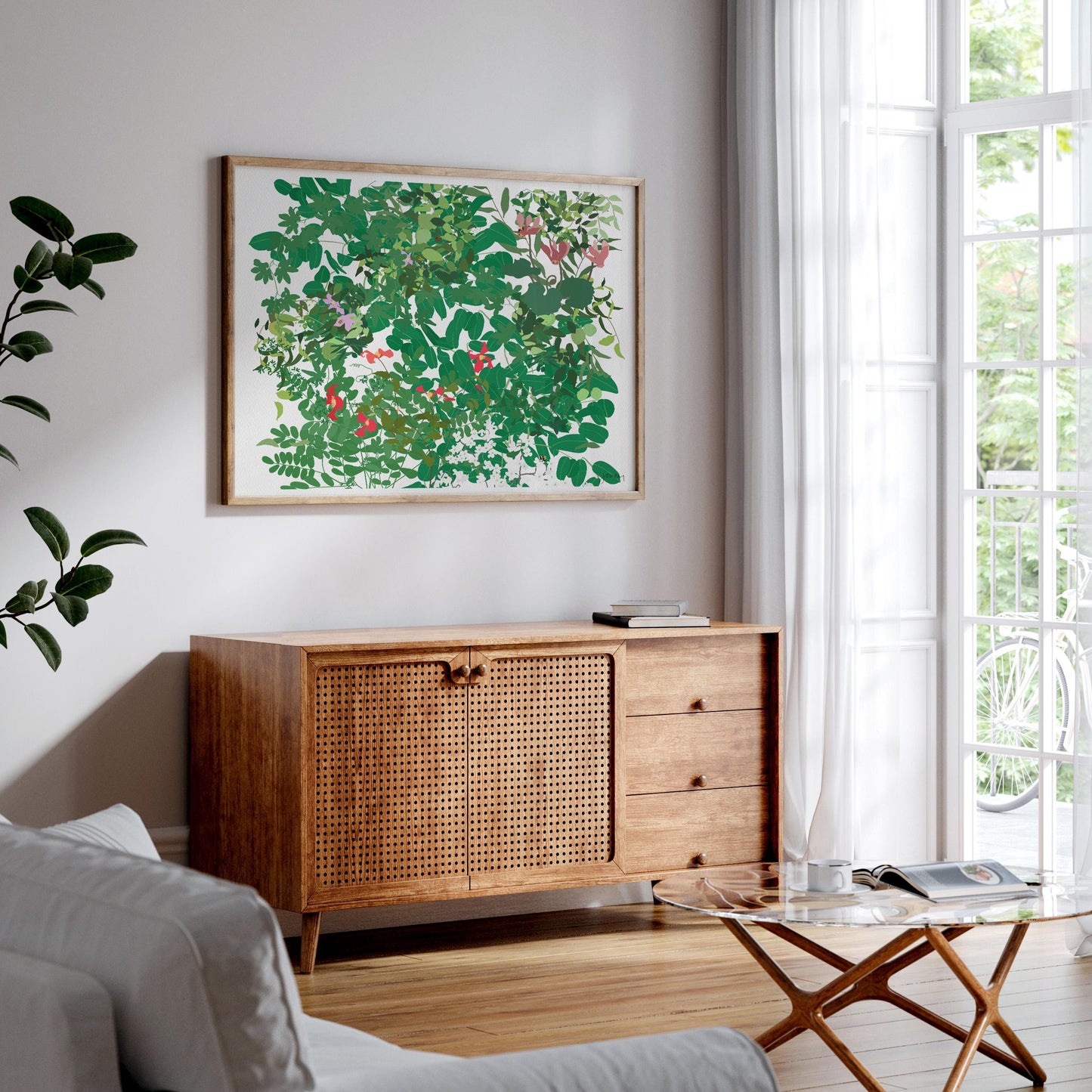 Cardinal Clematis Millefleur Art Print - Unframed or Framed - 210509