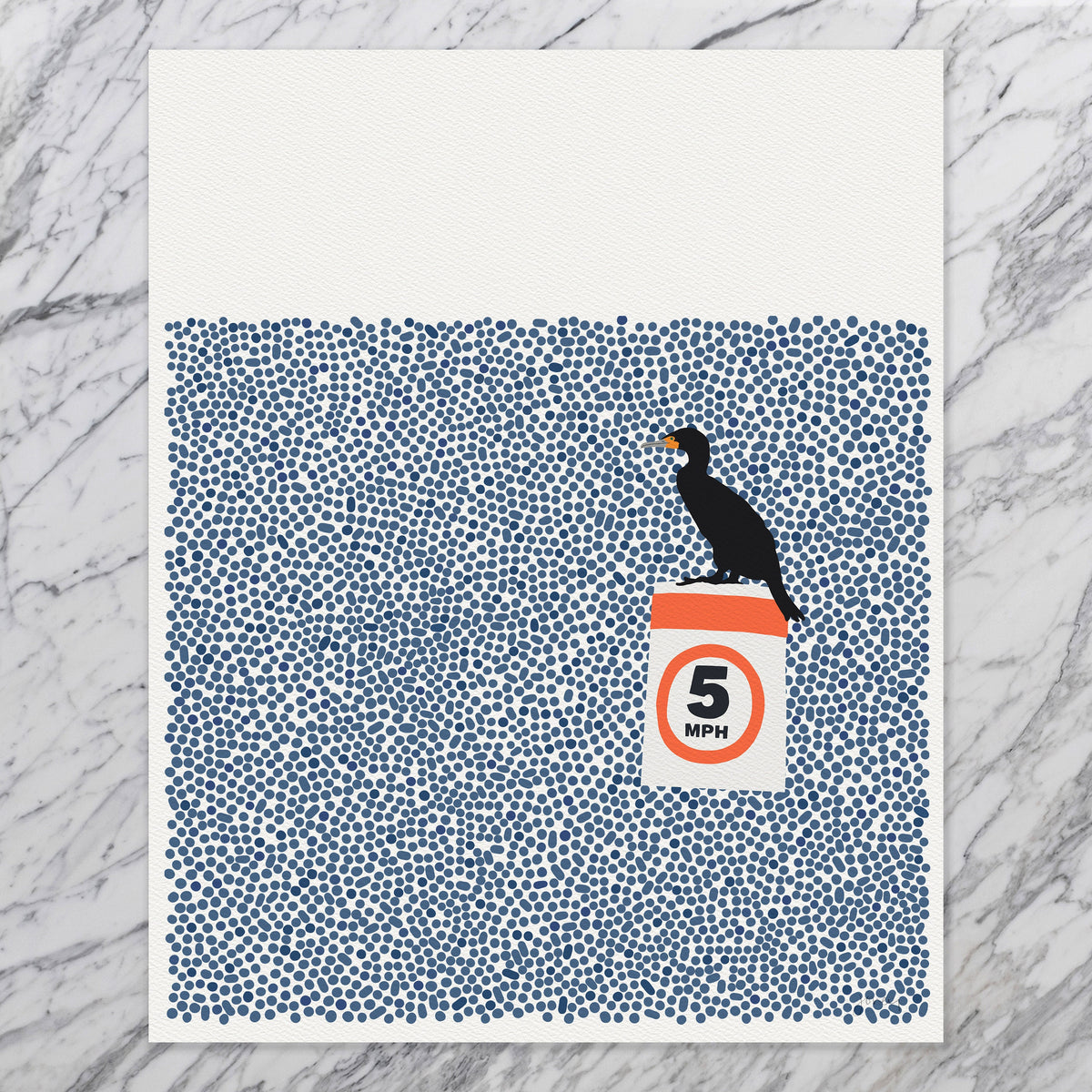 Cormorant on Buoy Signed Art Print - Framed or Unframed - 140812