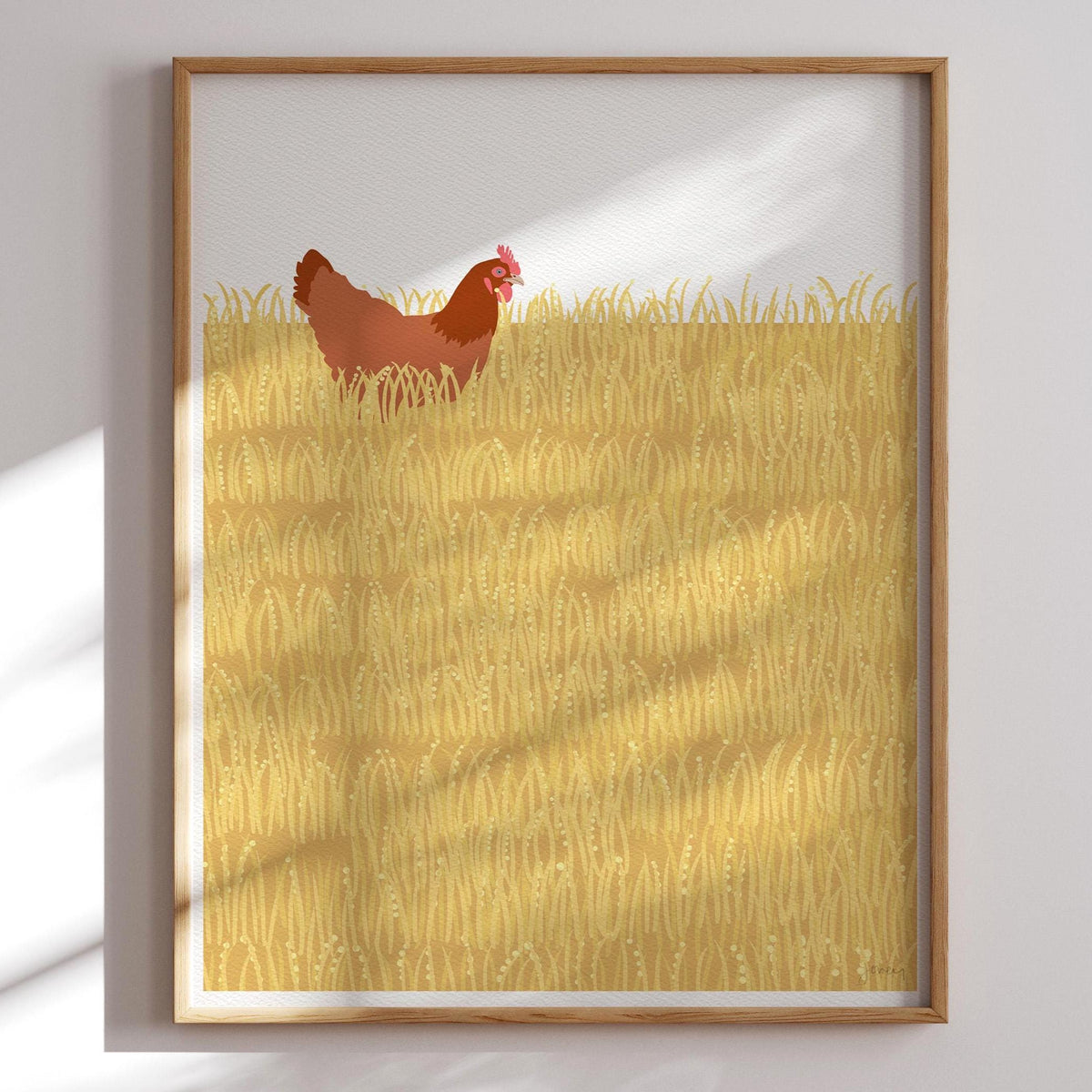 Chicken Signed Art Print - Framed or Unframed - 130109
