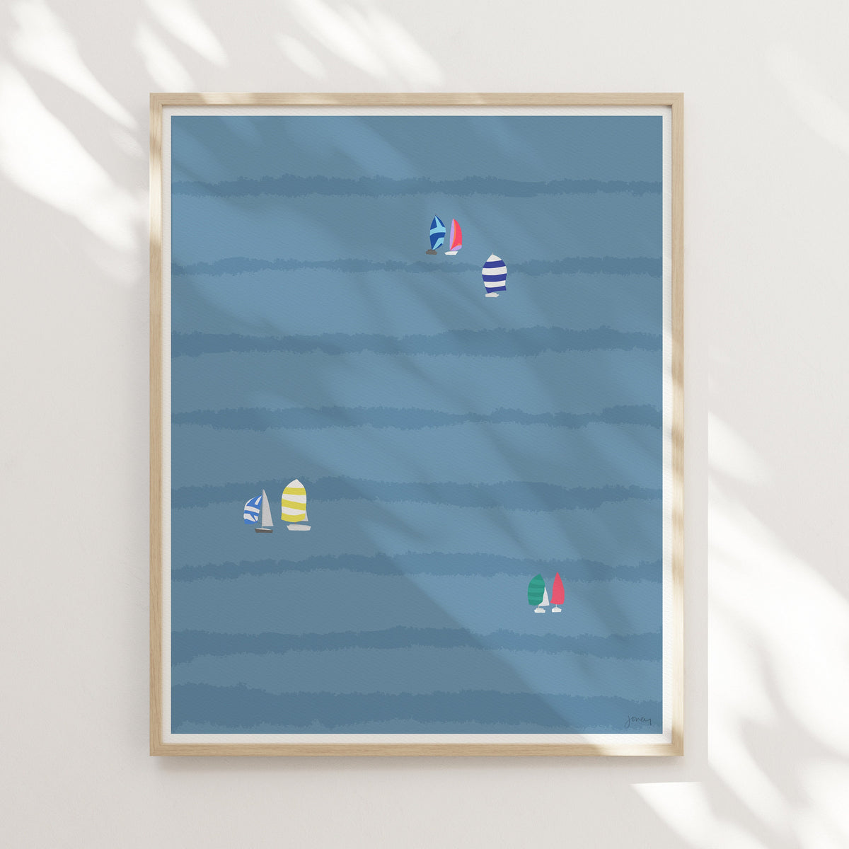 Sailing Spinnakers Signed Art Print - 120710
