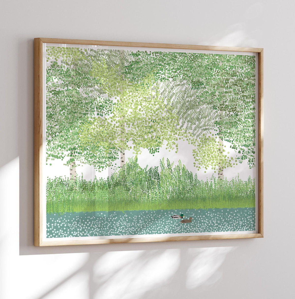 Ducks in River Signed Art Print - 241015