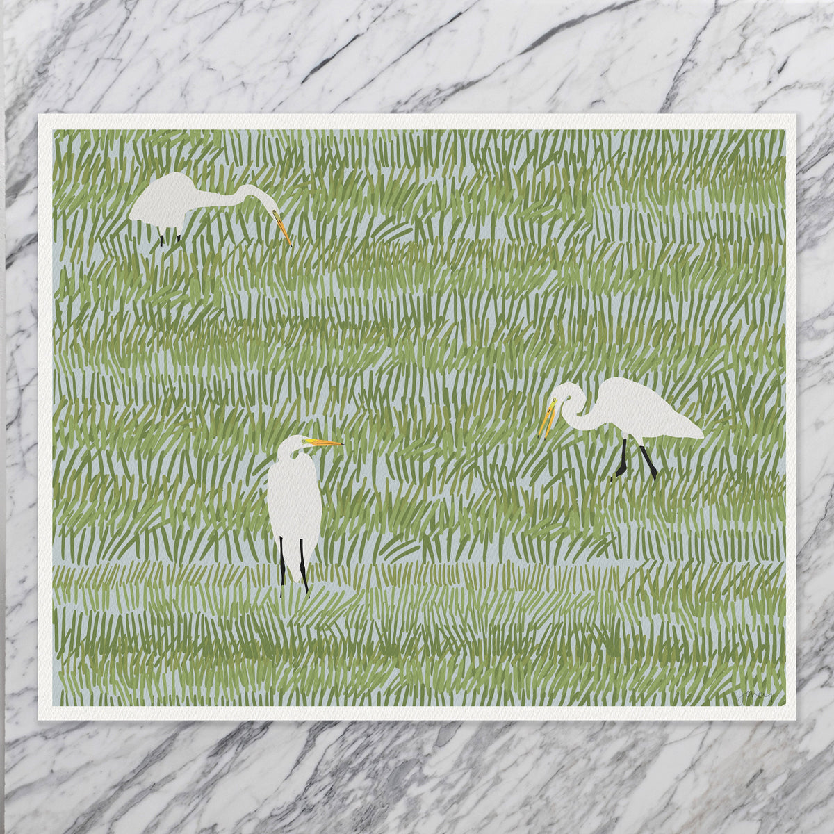 Great Egrets Signed Art Print - 220402