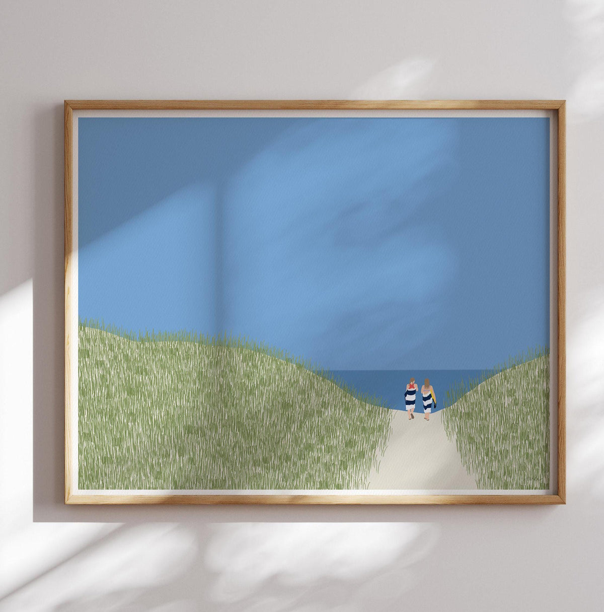 Walking through Beach Dunes Signed Art Print - 250210