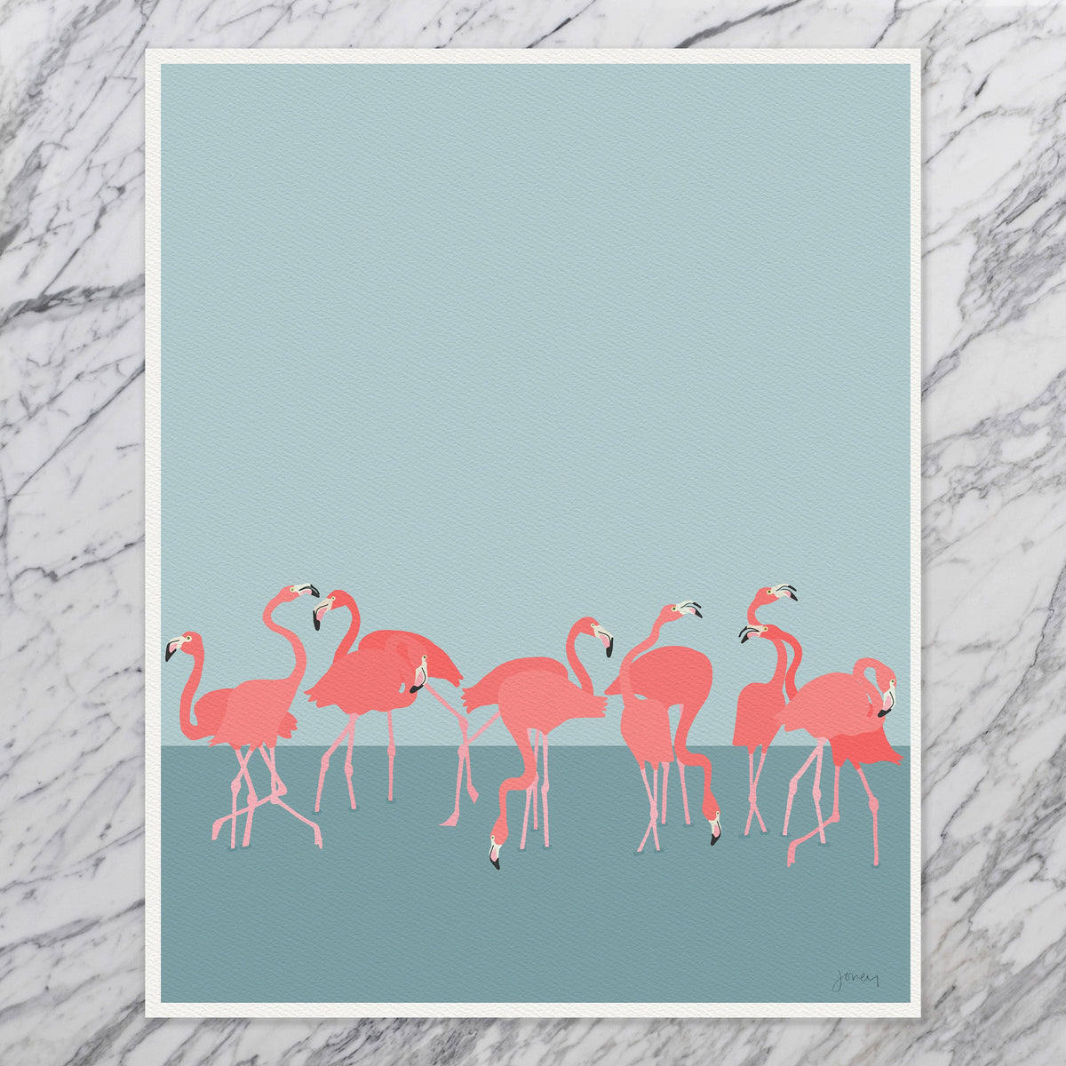 Flamboyance of Flamingos Signed Art Print - 230309