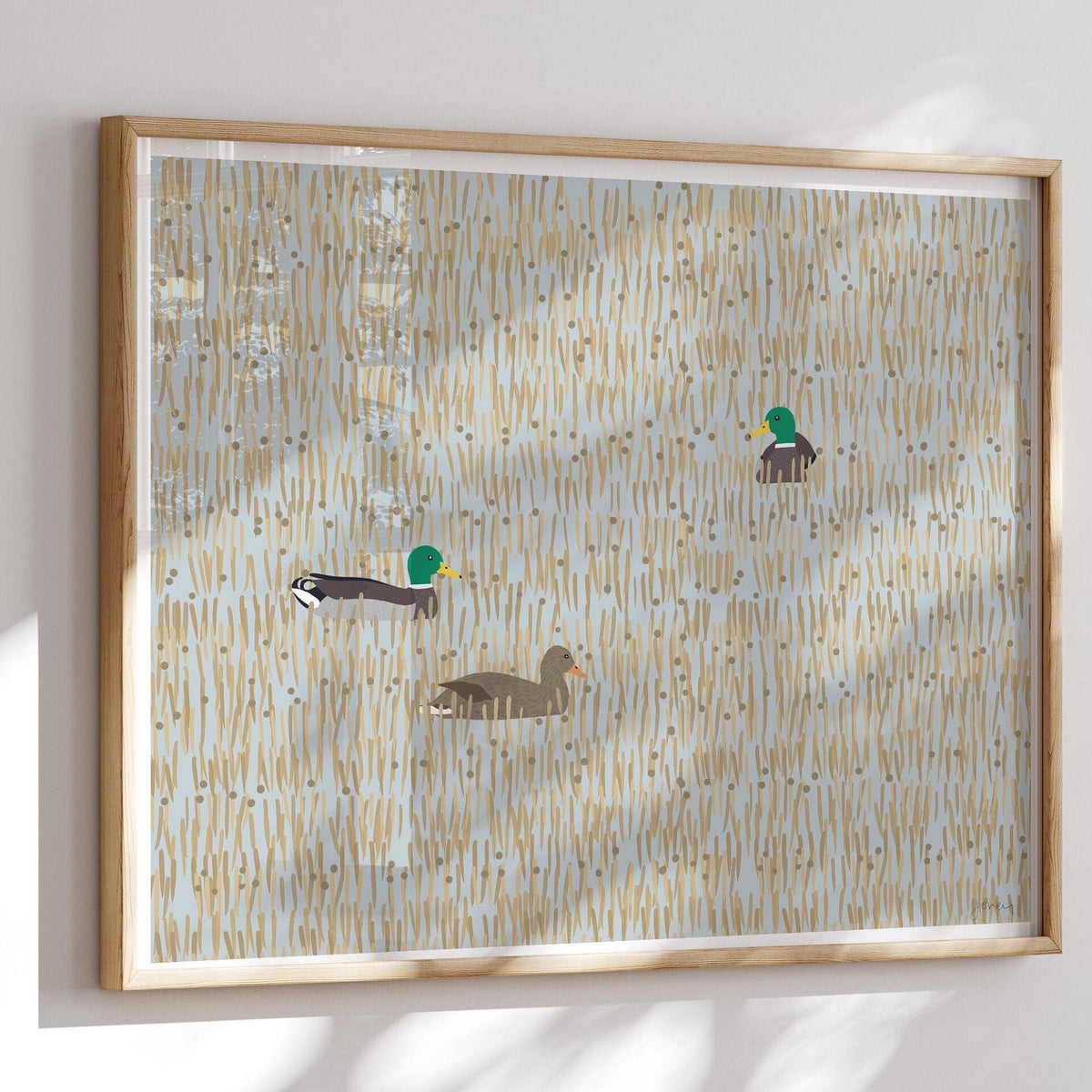Mallards in Wetlands Signed Art Print - 231126