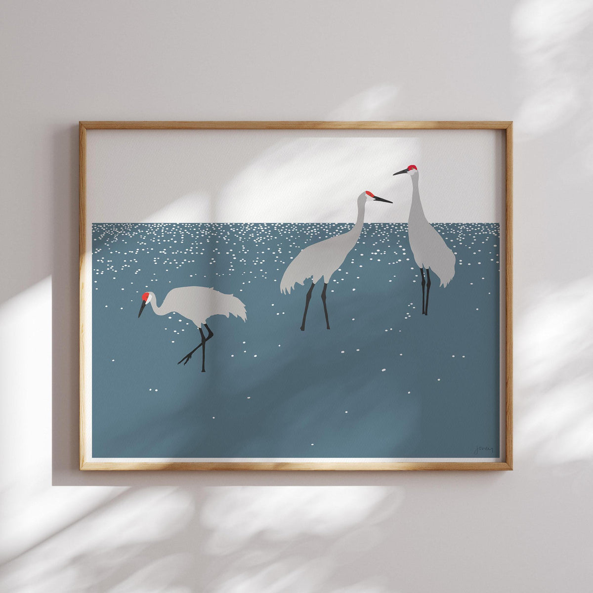 Sandhill Cranes Signed Art Print - 250131