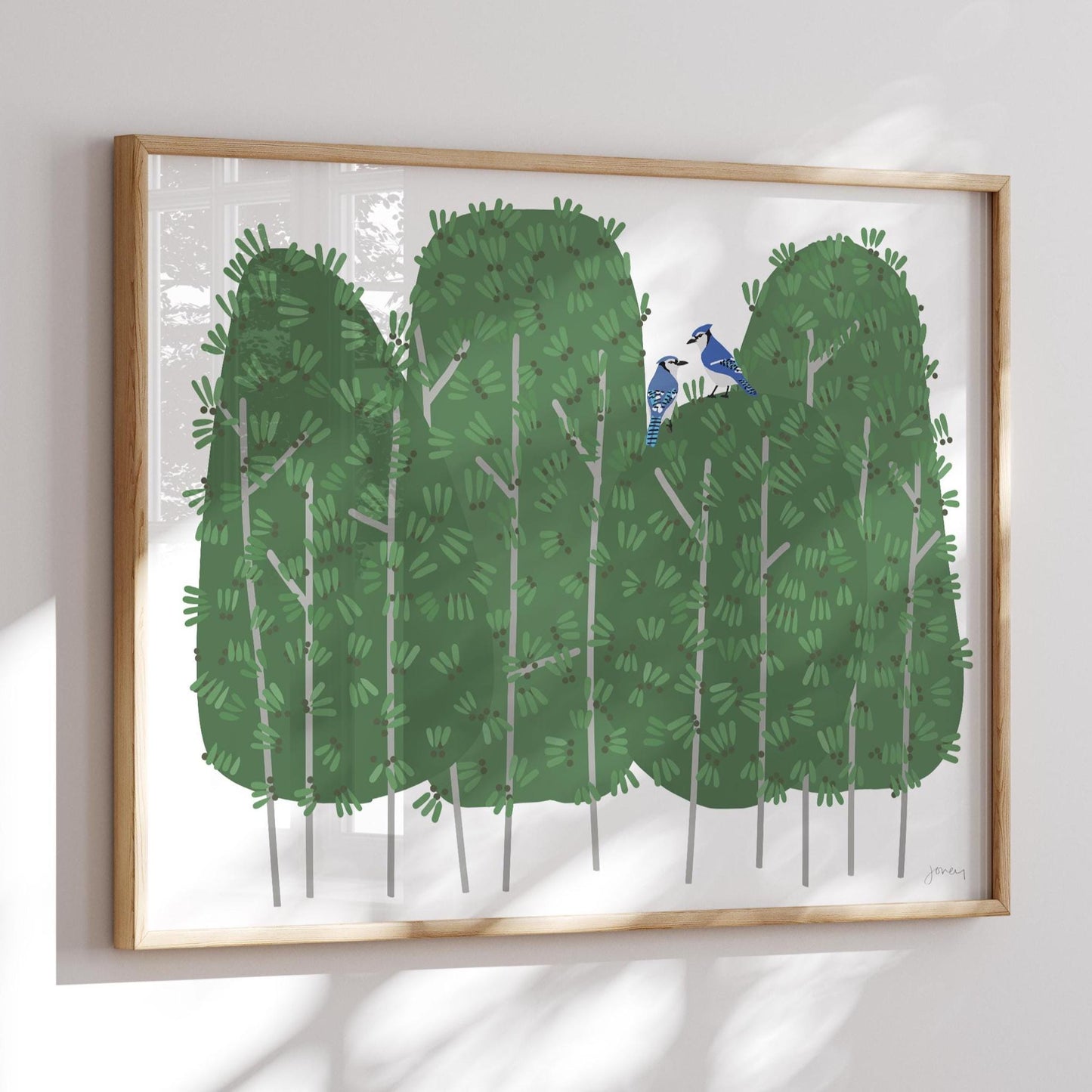 Garden Blue Jays Art Print - Unframed or Framed - 250420